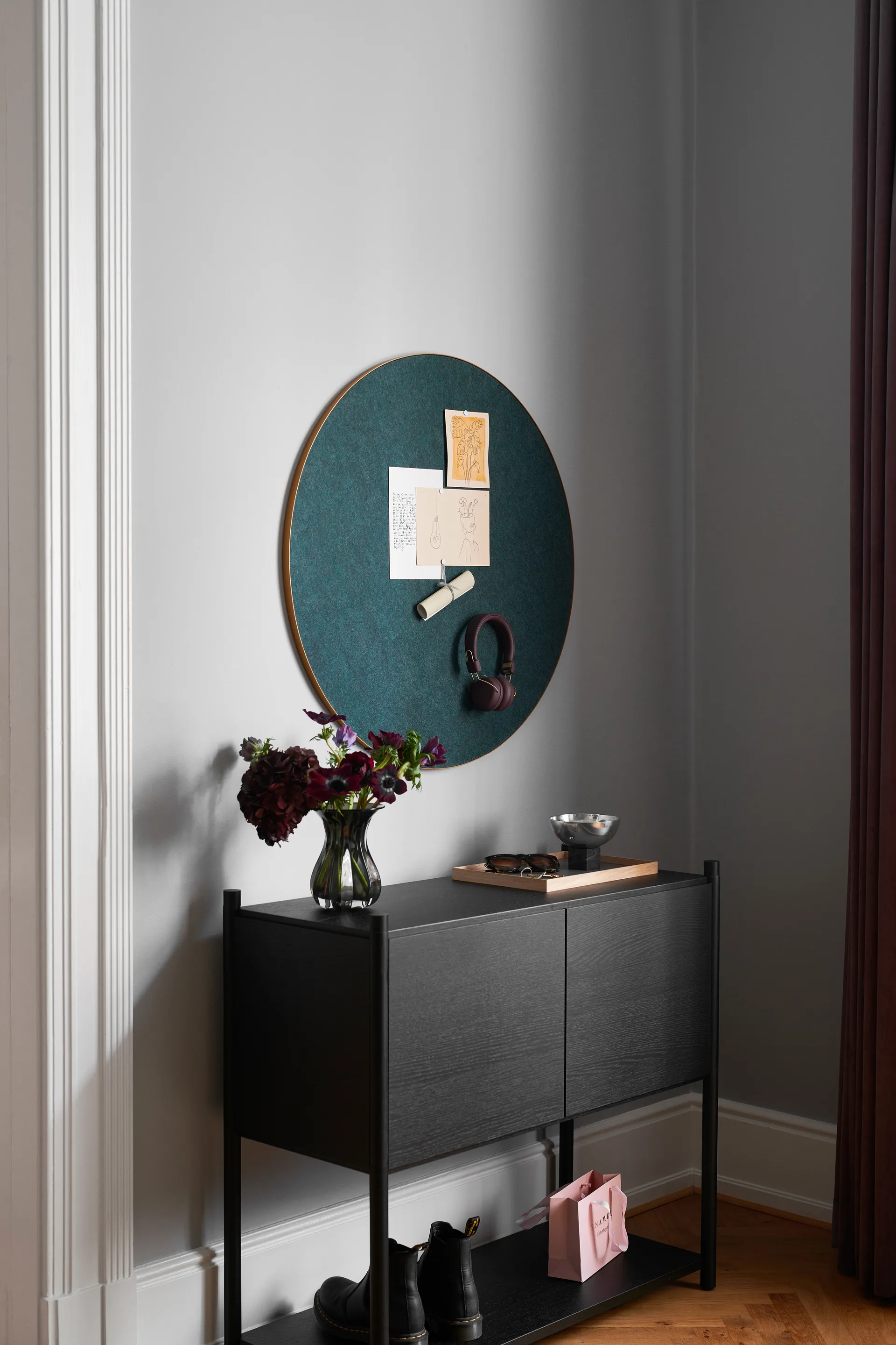 Retell pinboard Ø80 cm, Green-brass Gejst