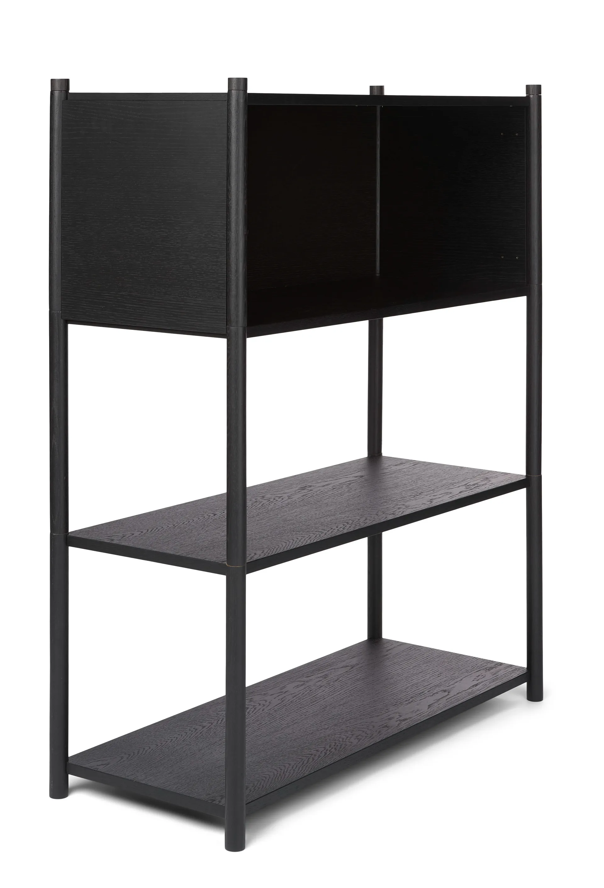 Sceene bookcase B, Black oiled oak Gejst