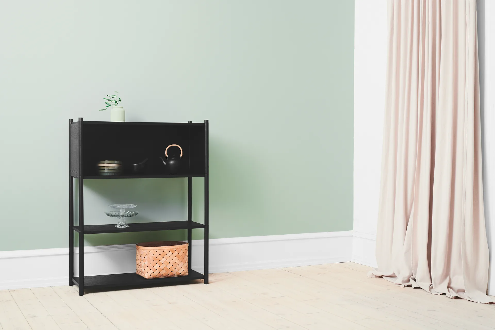 Sceene bookcase B, Black oiled oak Gejst