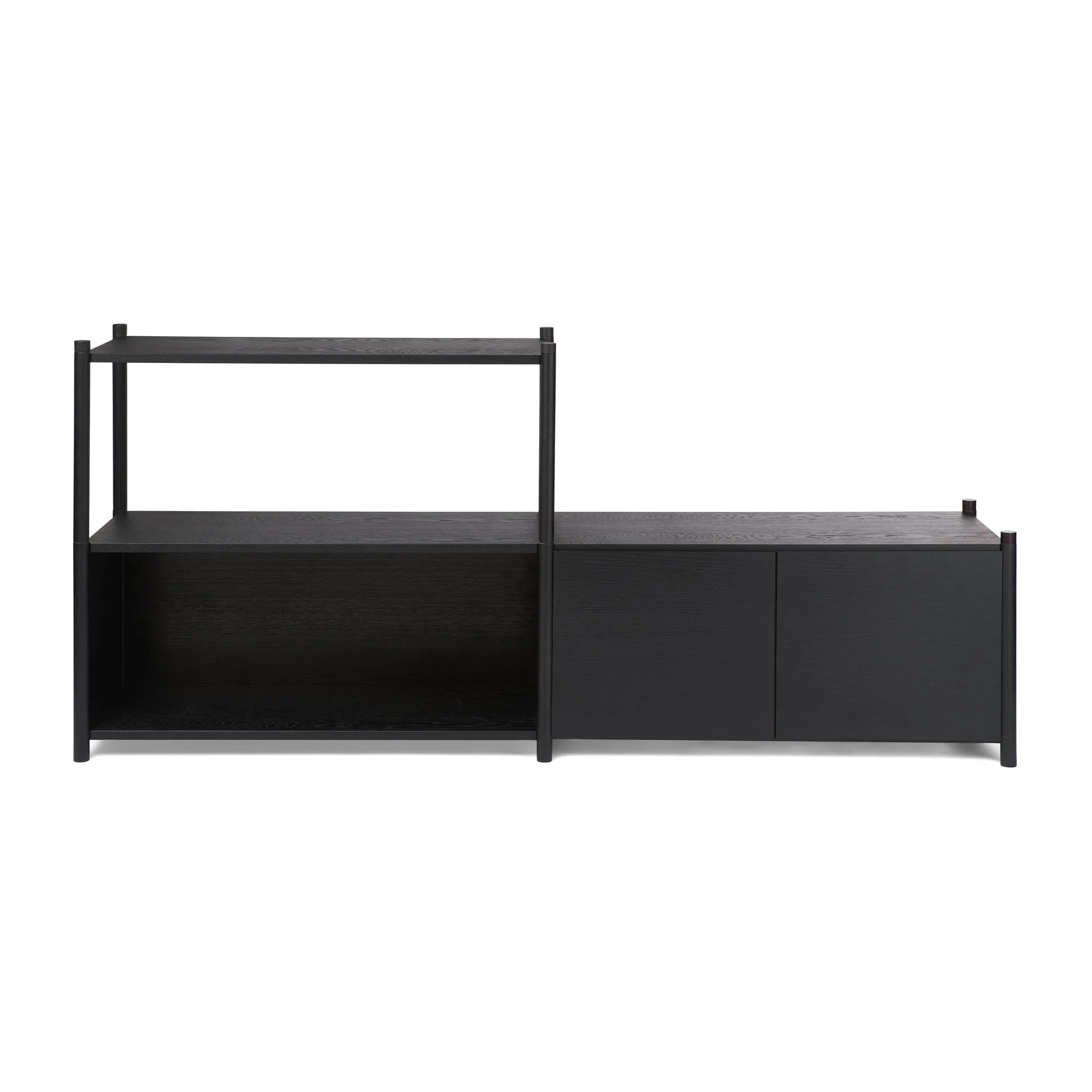 Sceene bookcase D, Black oiled oak Gejst
