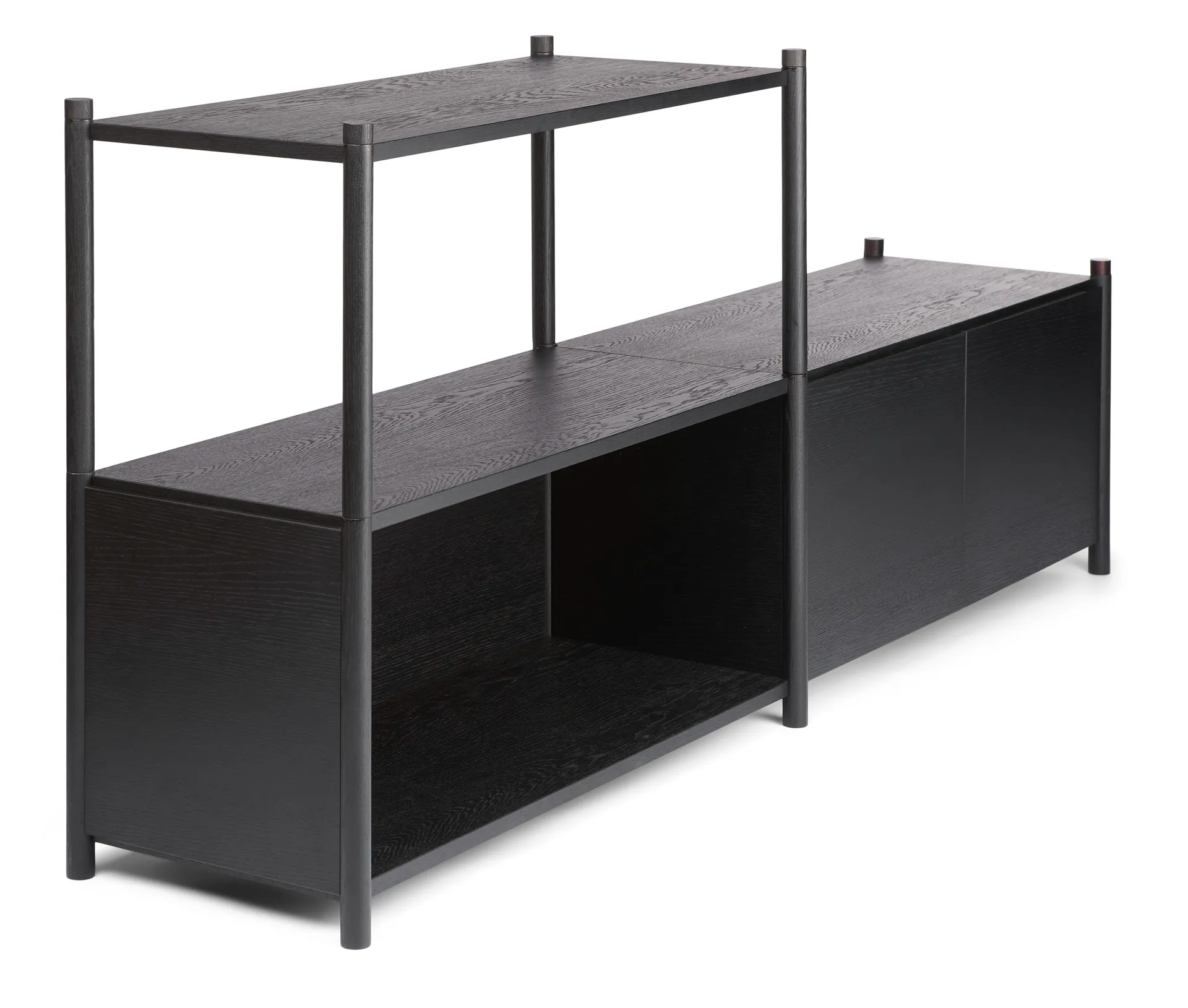 Sceene bookcase D, Black oiled oak Gejst