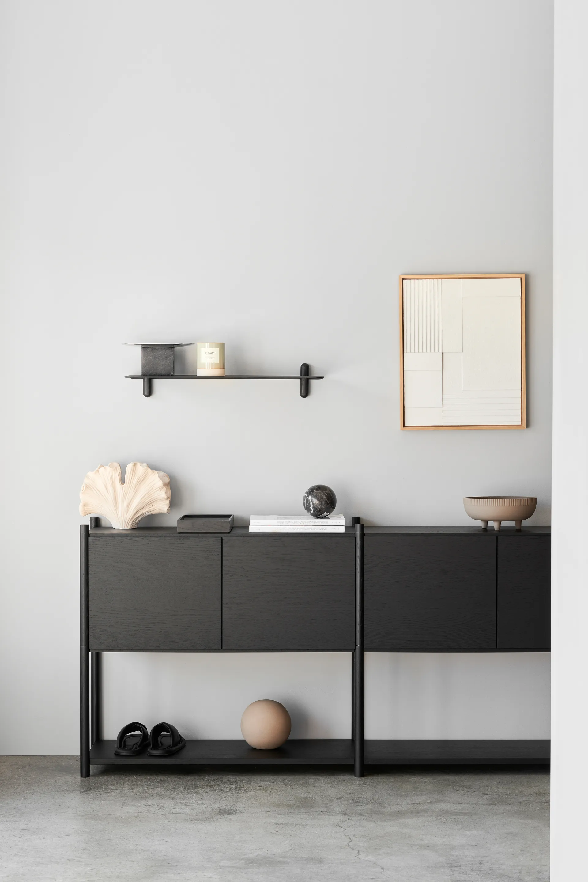 Sceene bookcase H, Black oiled oak Gejst