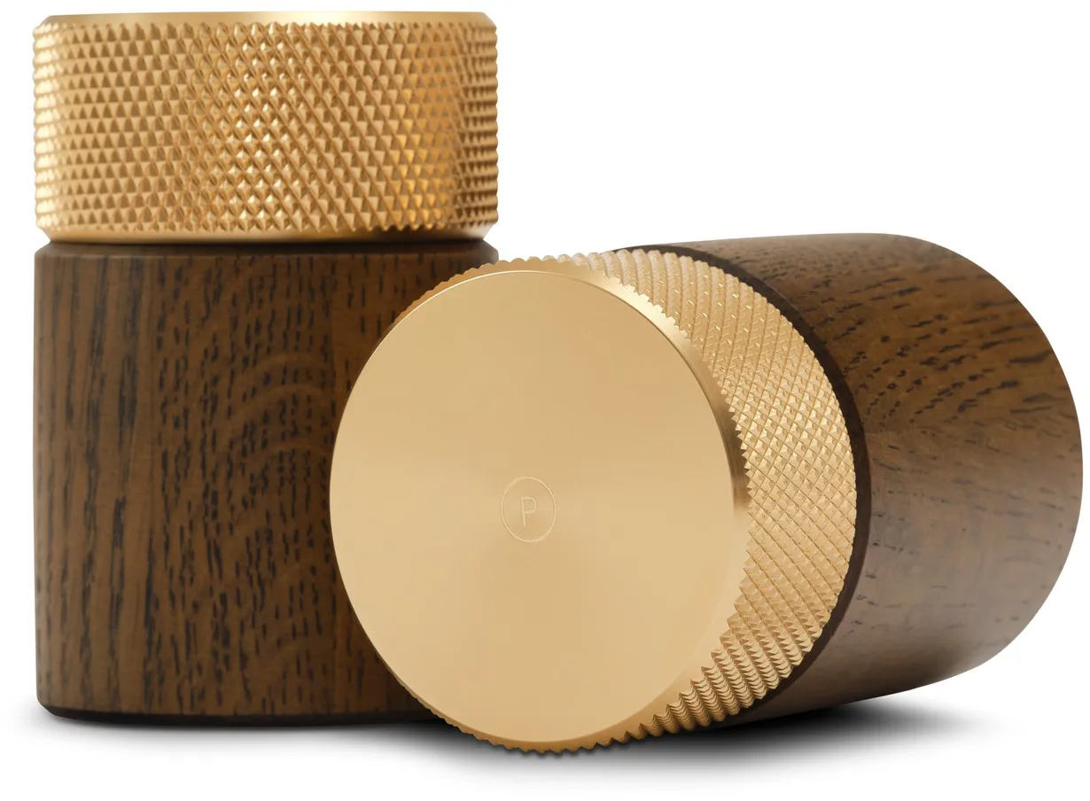 Sina salt and pepper mill 6 cm, Dark ash-brass Gejst