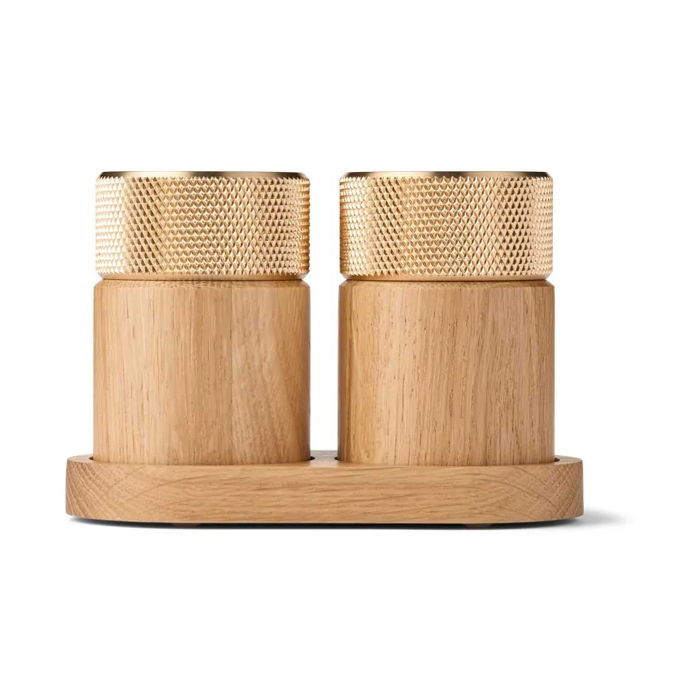 Sina salt and pepper mill 6 cm, Oak-brass Gejst