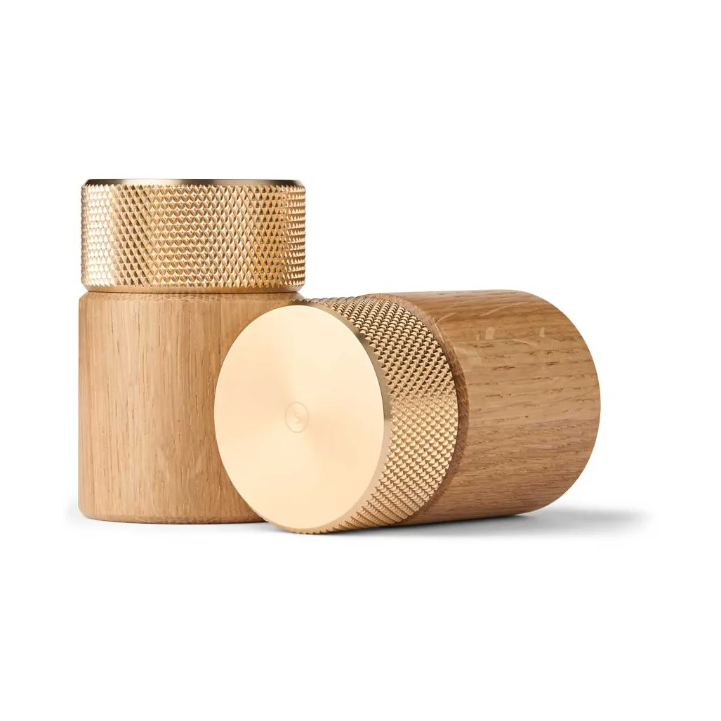 Sina salt and pepper mill 6 cm, Oak-brass Gejst
