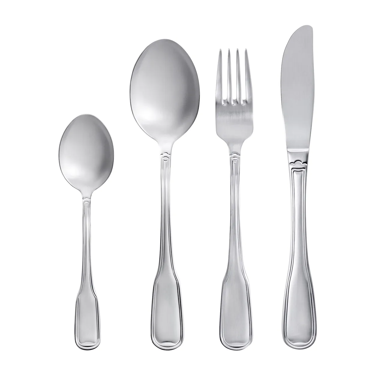 Gense Attaché cutlery set 16 pieces | Scandinavian Design | Table cutlery | Silver-coloured