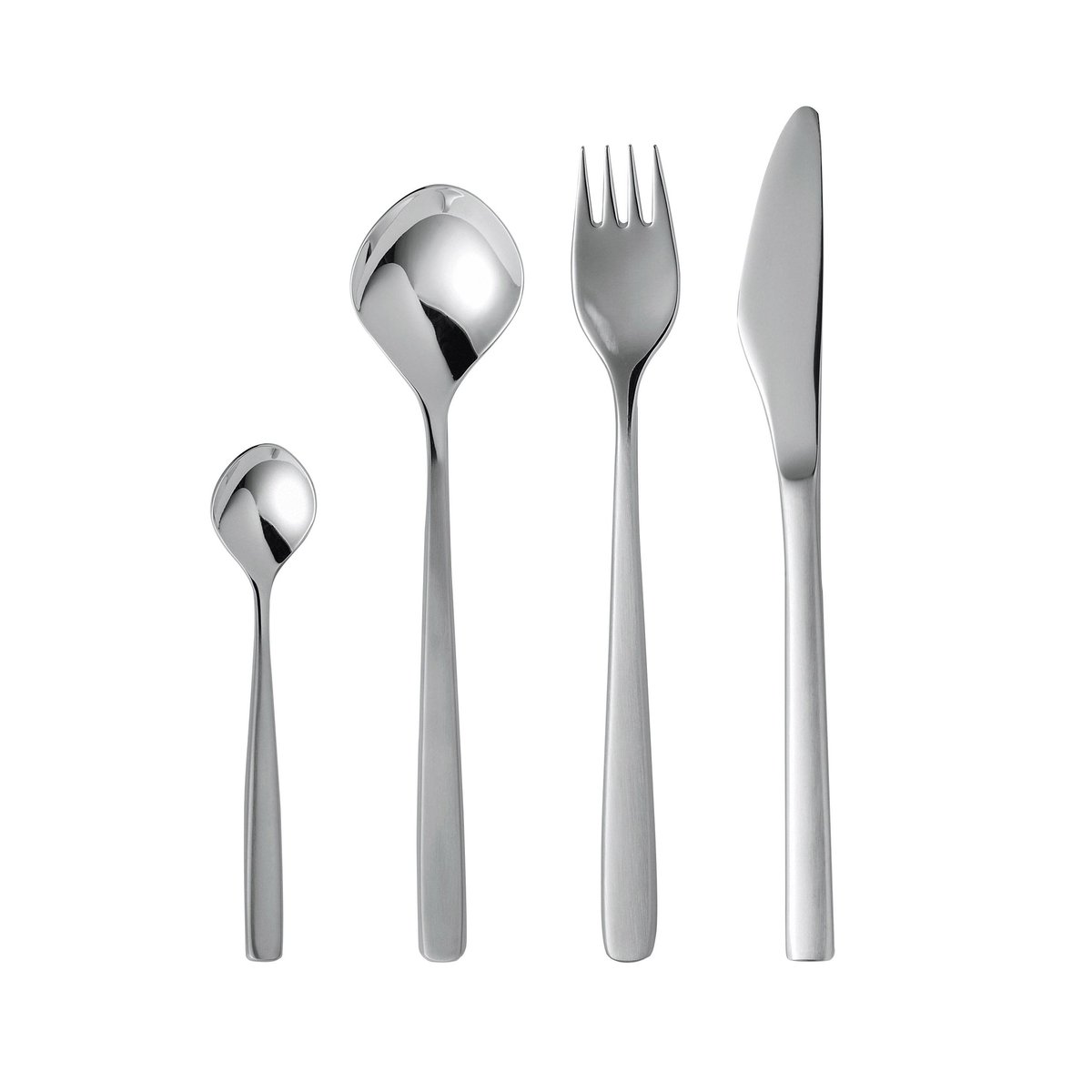 Gense Fuga cutlery set 16 pcs | Scandinavian Design | Cutlery sets | Silver-coloured