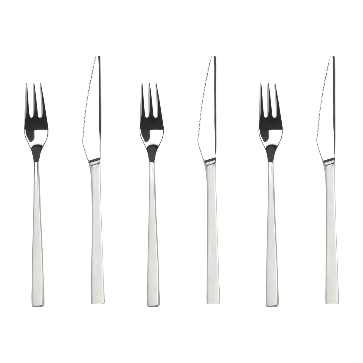 Gense Fuga grill cutlery 12 pieces Stainless steel | Scandinavian Design | Steak knives | Silver-coloured