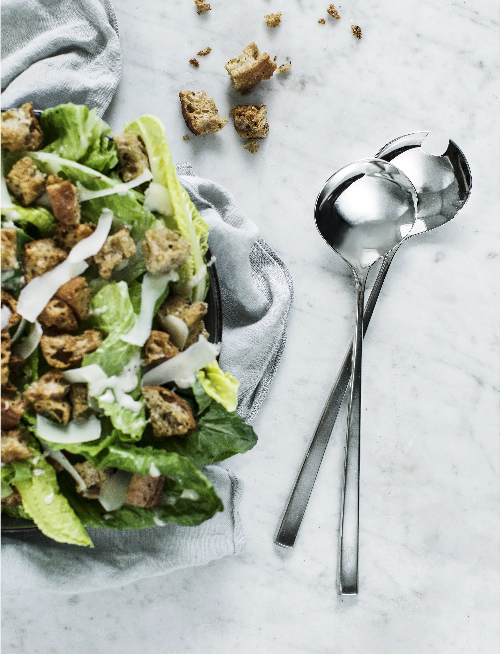 Fuga salad servers, Stainless steel Gense