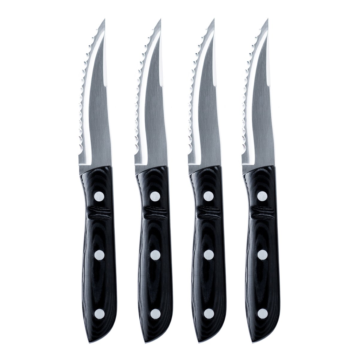 Gense Old Farmer XL Micarta meat knife 4-pack | Scandinavian Design | Steak knives | Silver-coloured