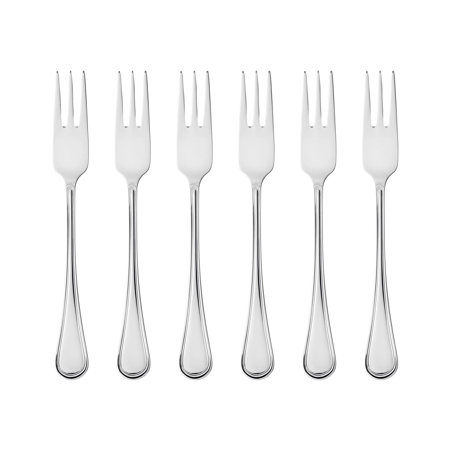 Oxford cake fork 6-pack, Stainless steel Gense