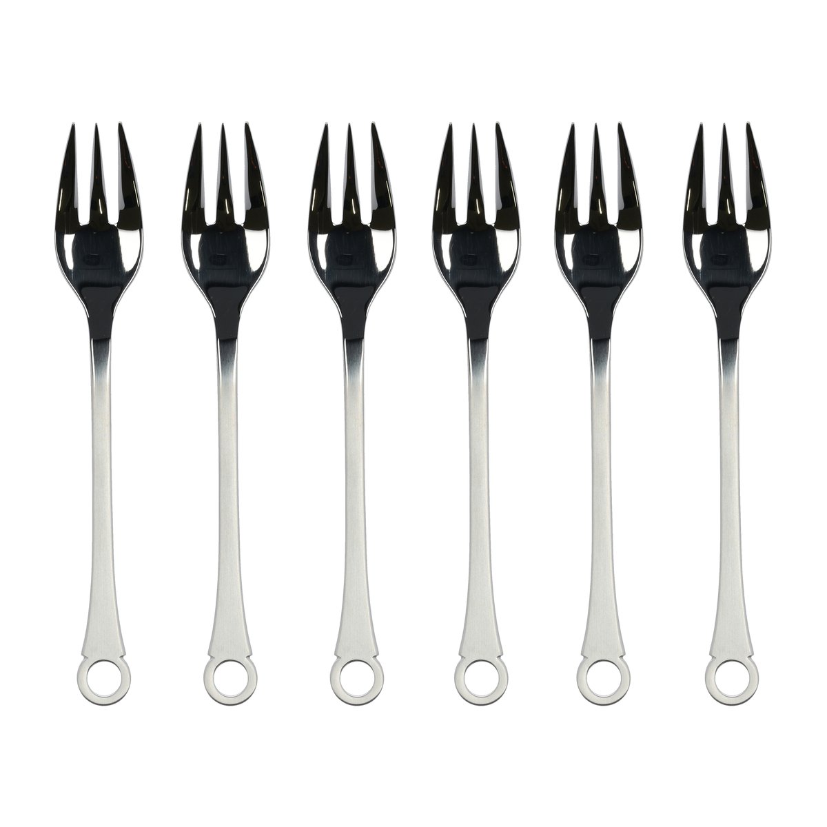 Gense Pantry cake forks 6-pack Stainless steel | Scandinavian Design | Dessert cutlery | Silver-coloured