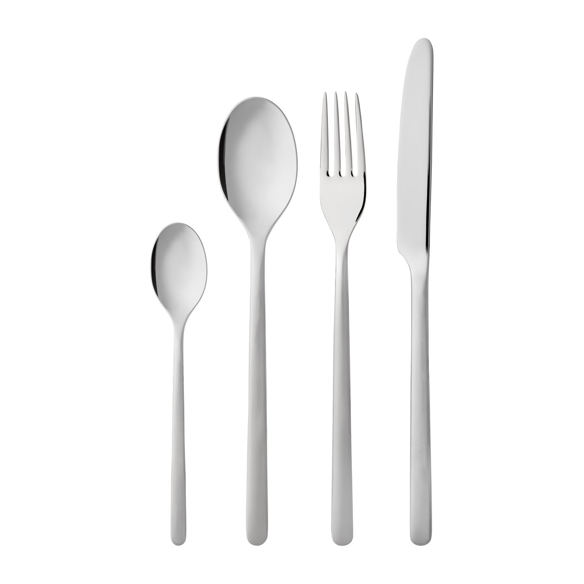 Gense Still cutlery 16 pieces Matte-Shiny steel | Scandinavian Design | Cutlery sets | Silver-coloured