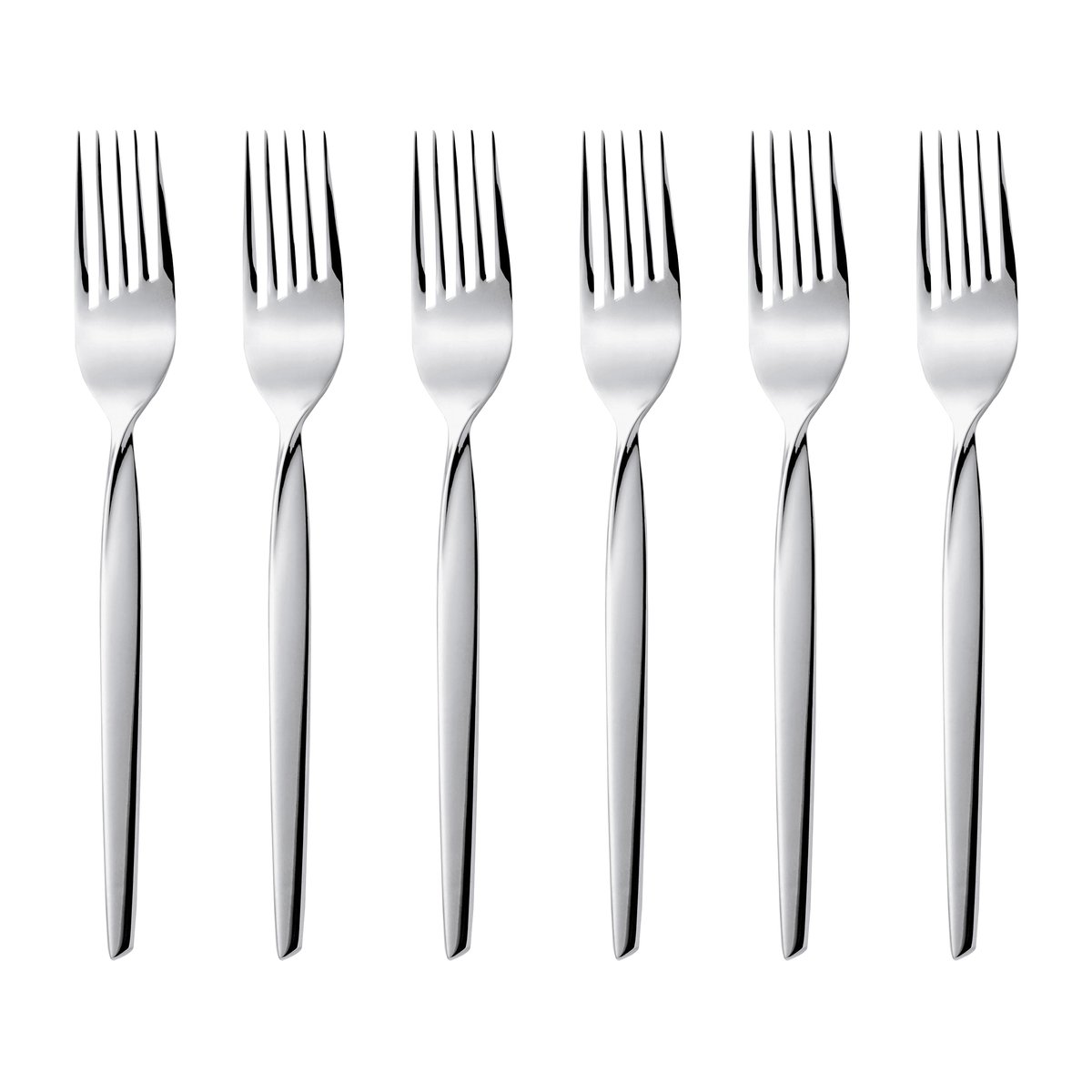 Gense Twist cake fork 6-pack Stainless steel | Scandinavian Design | Dessert cutlery | Silver-coloured