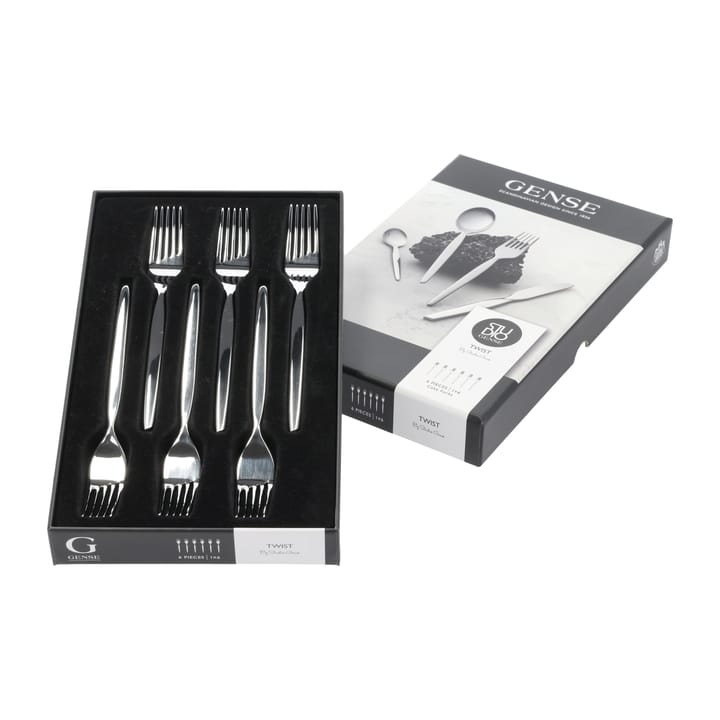 Twist cake fork 6-pack - Stainless steel - Gense