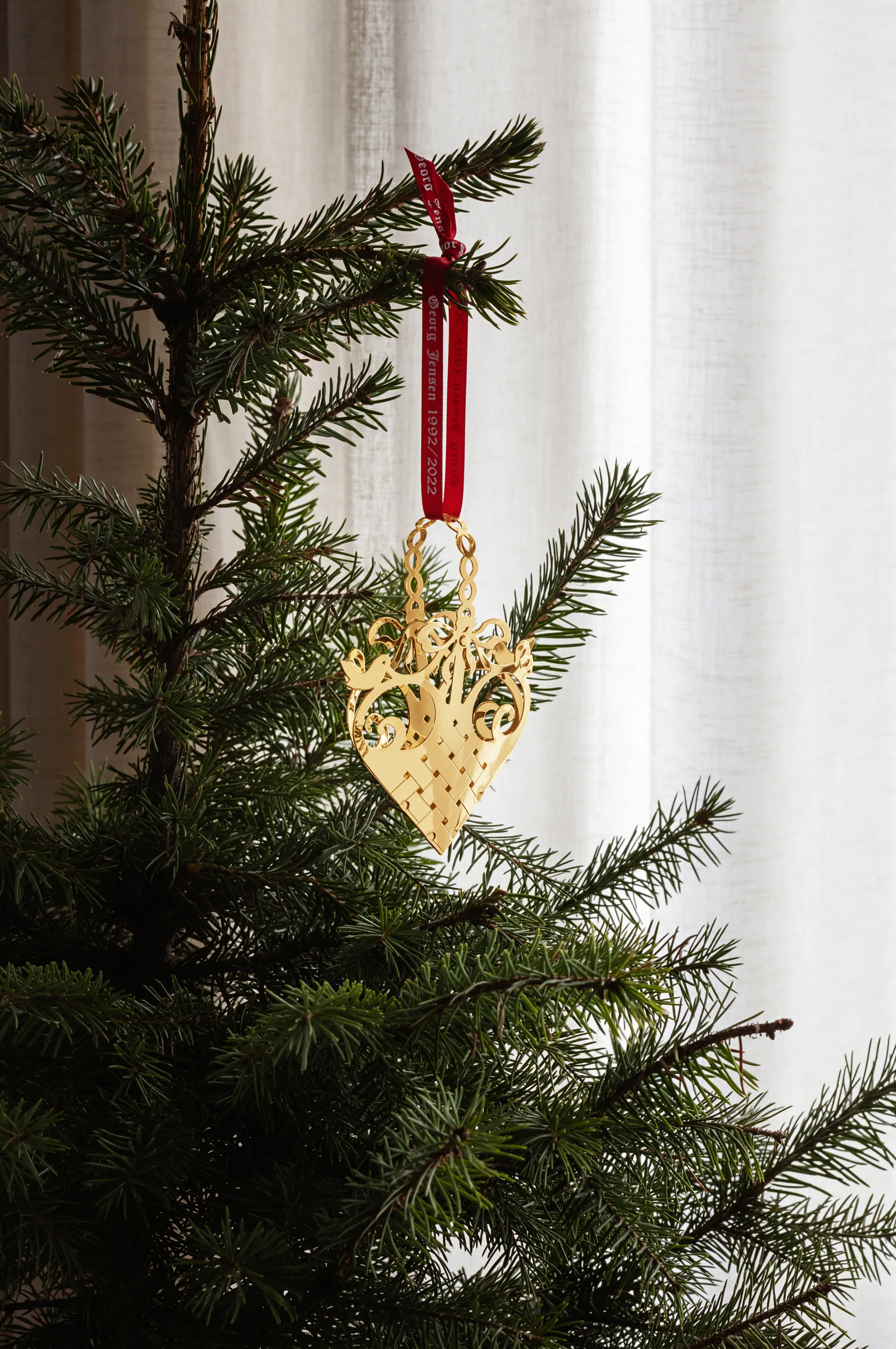 1992/2022 Robin's nest tree decoration, gold plated Georg Jensen