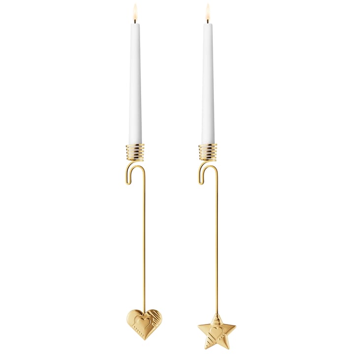 2019 candle holder heart & star - Gold - Georg Jensen