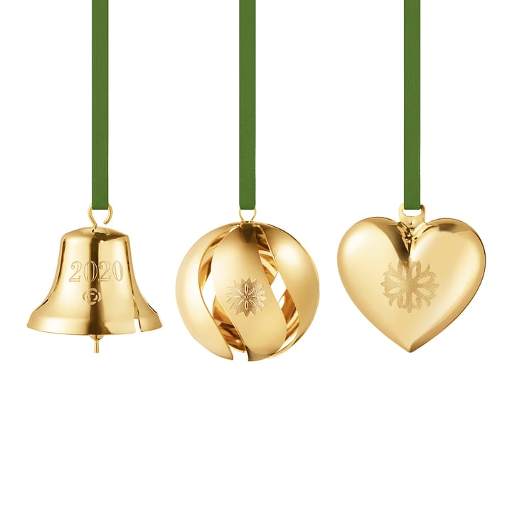 2020 set with heart, bauble and clock - Gold-plated - Georg Jensen