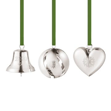 2020 set with heart, bauble and clock - Palladium-plated - Georg Jensen