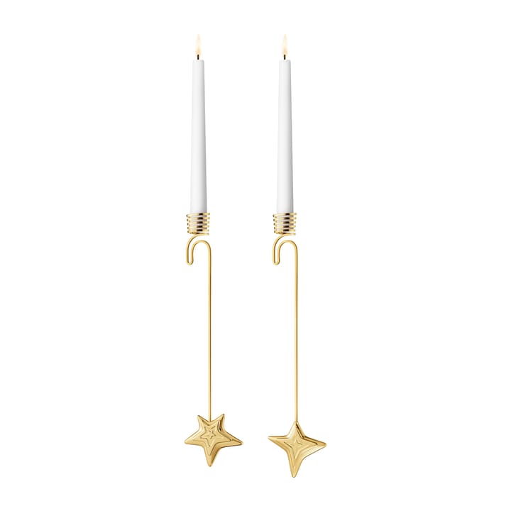 2021 Four & Five Point Star hanging candle stick hängande set - gold-plated - Georg Jensen