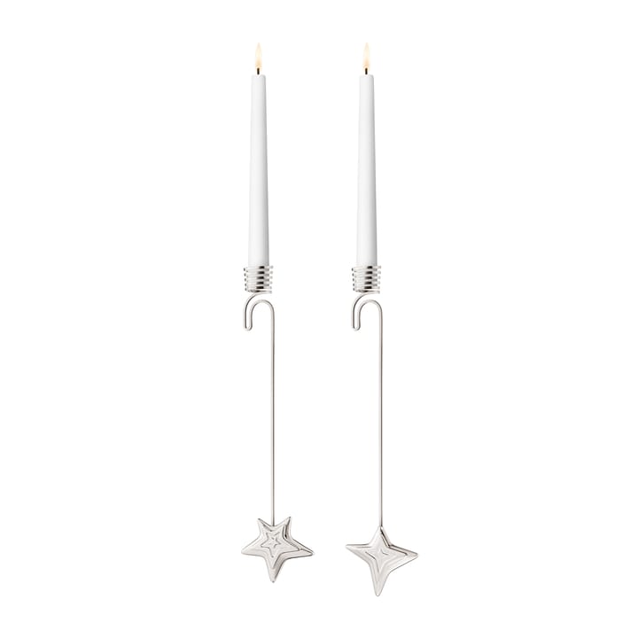 2021 Four & Five Point Star hanging candle stick hängande set - Palladium plated plated - Georg Jensen