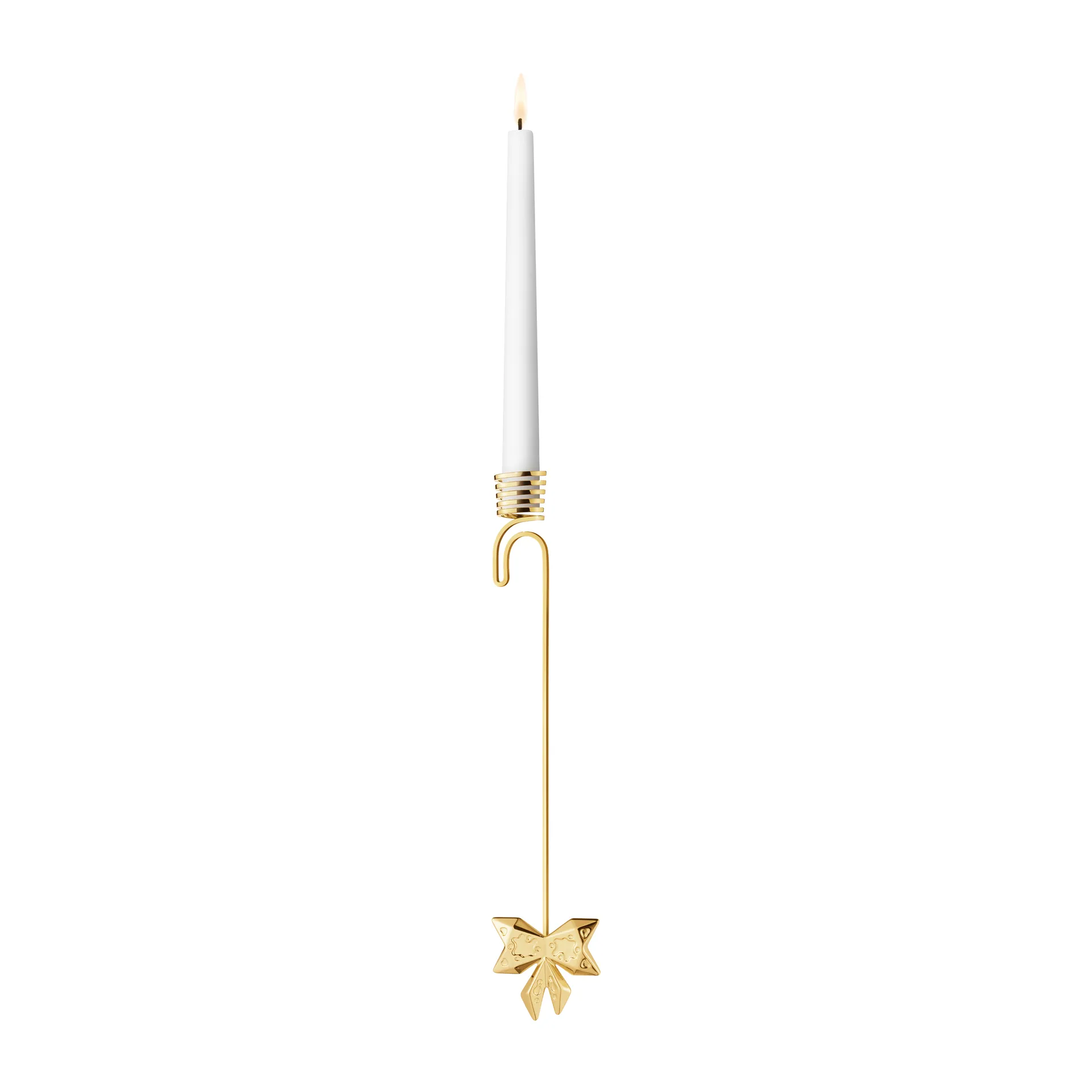 2022 Bow hanging candle sticks , gold plated Georg Jensen