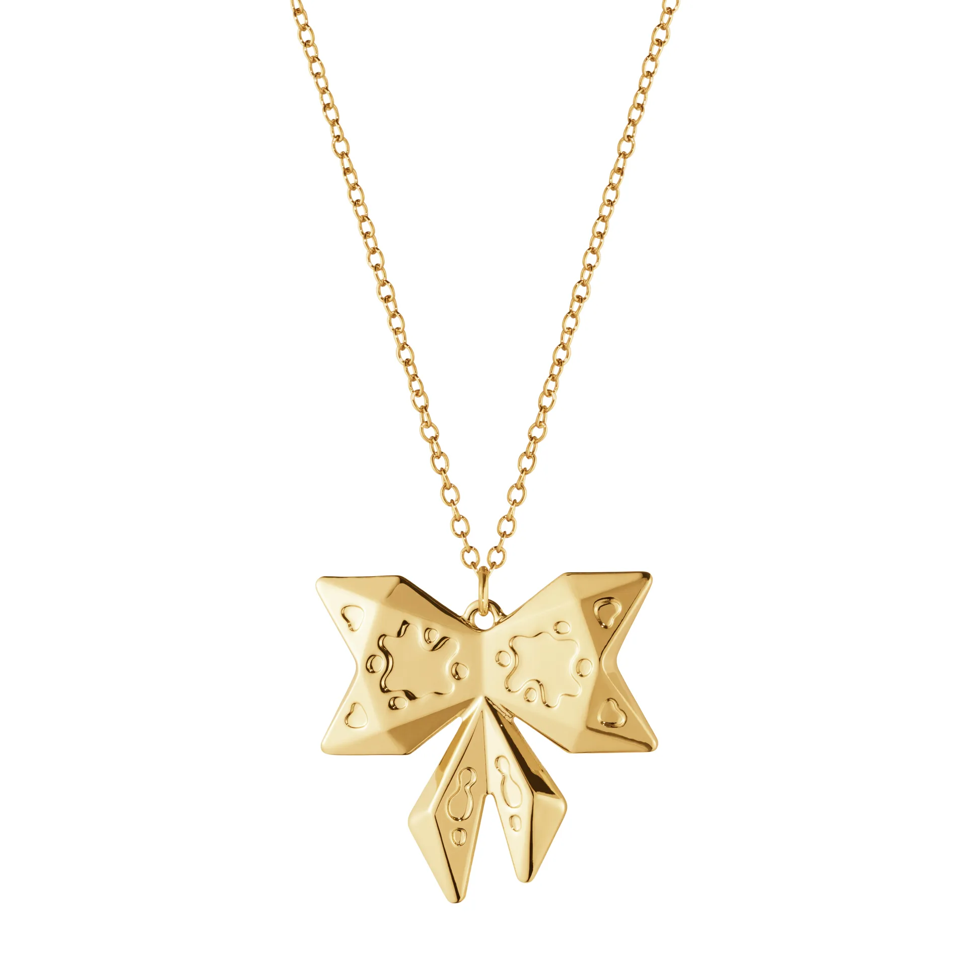 2022 Bow tree decoration with chain, gold plated Georg Jensen