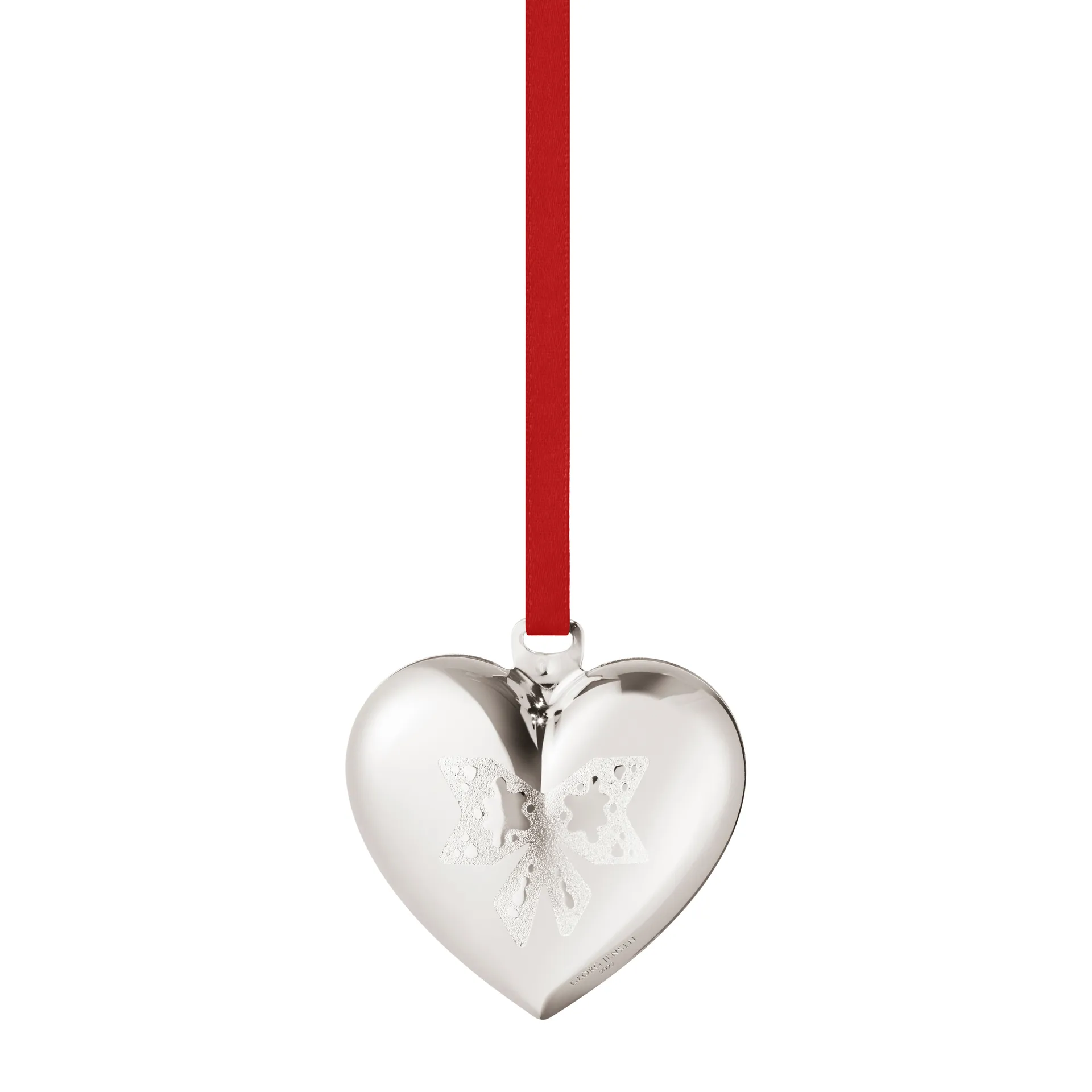 2022 the year's Christmas heart, palladium plated Georg Jensen