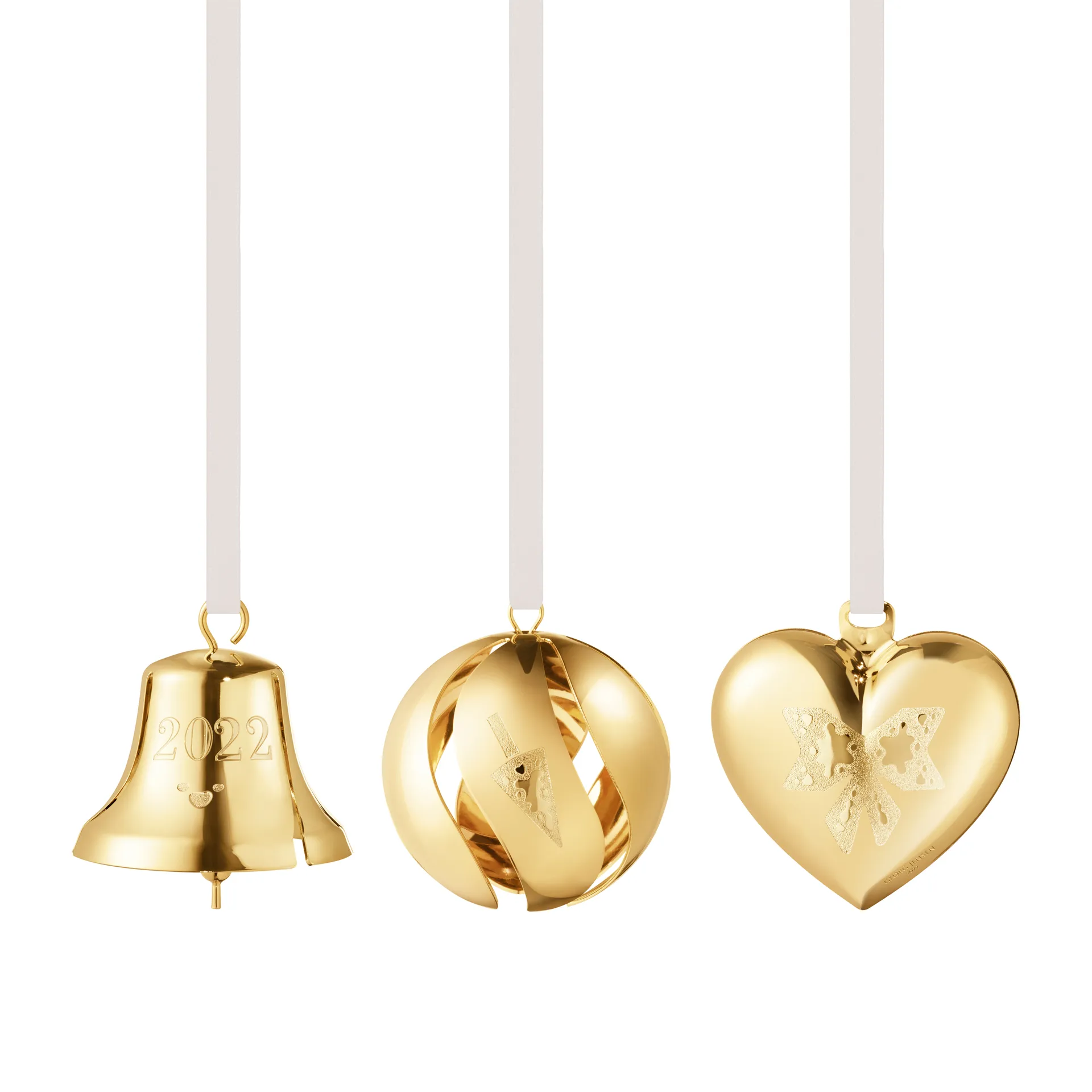 2022 the year's gift set 3 pieces, gold plated Georg Jensen