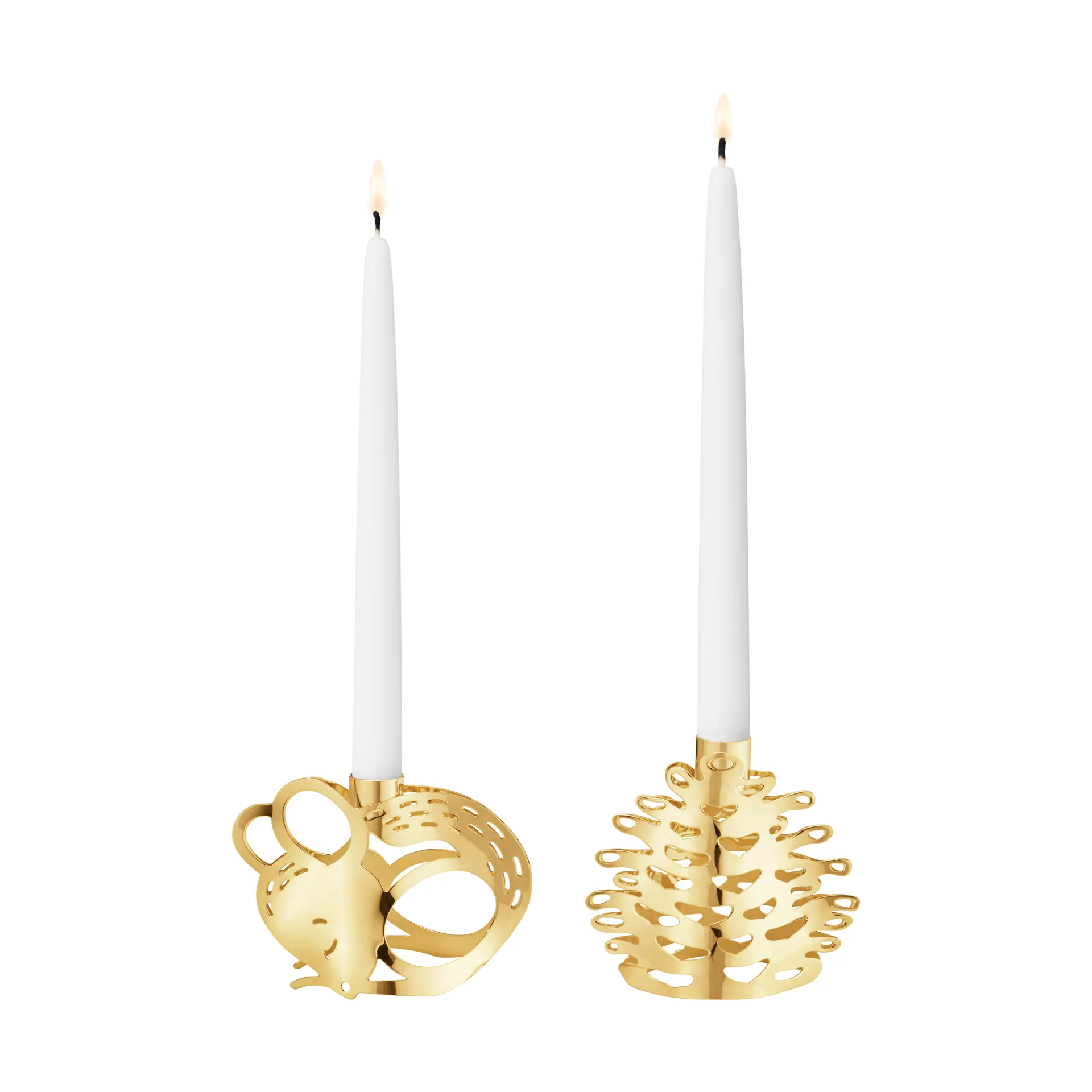 2023 candle sticks 2 pieces, Gold-plated Georg Jensen