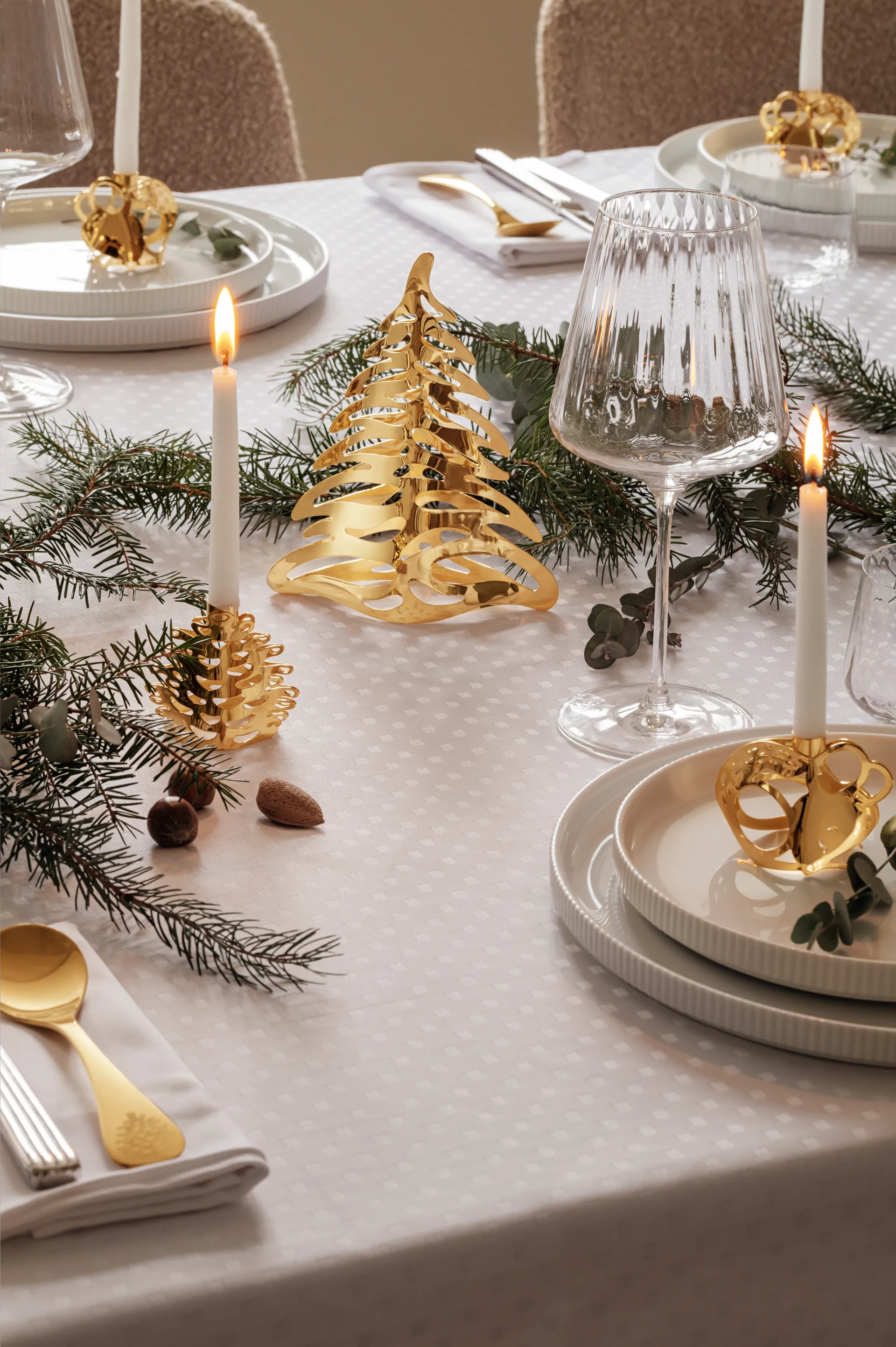 2023 candle sticks 2 pieces, Gold-plated Georg Jensen
