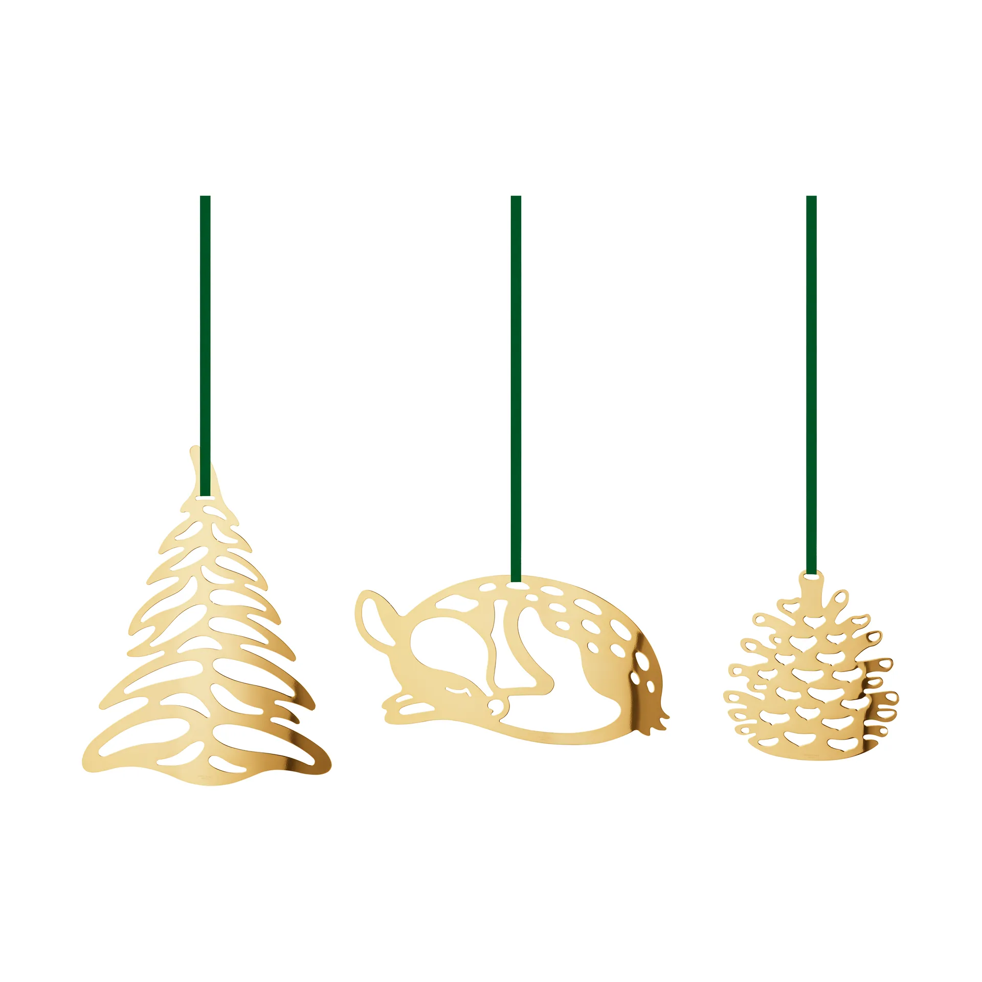 2023s set with Christmas pendants 3 pieces, Gold-plated Georg Jensen