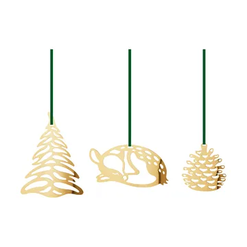 2023s set with Christmas pendants 3 pieces - Gold-plated - Georg Jensen