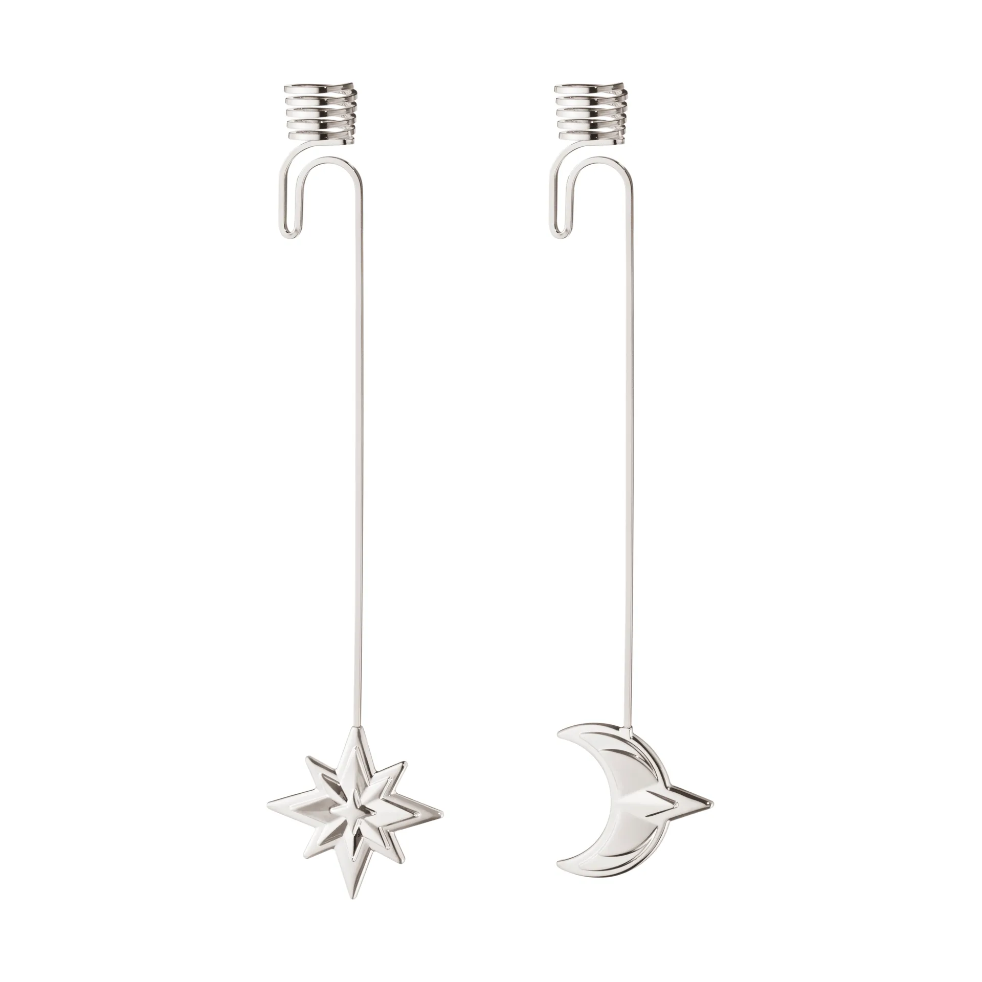 2024 candle holder moon and star, Palladium-plated Georg Jensen