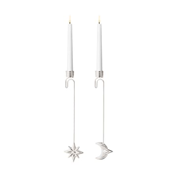 2024 candle holder moon and star - Palladium-plated - Georg Jensen