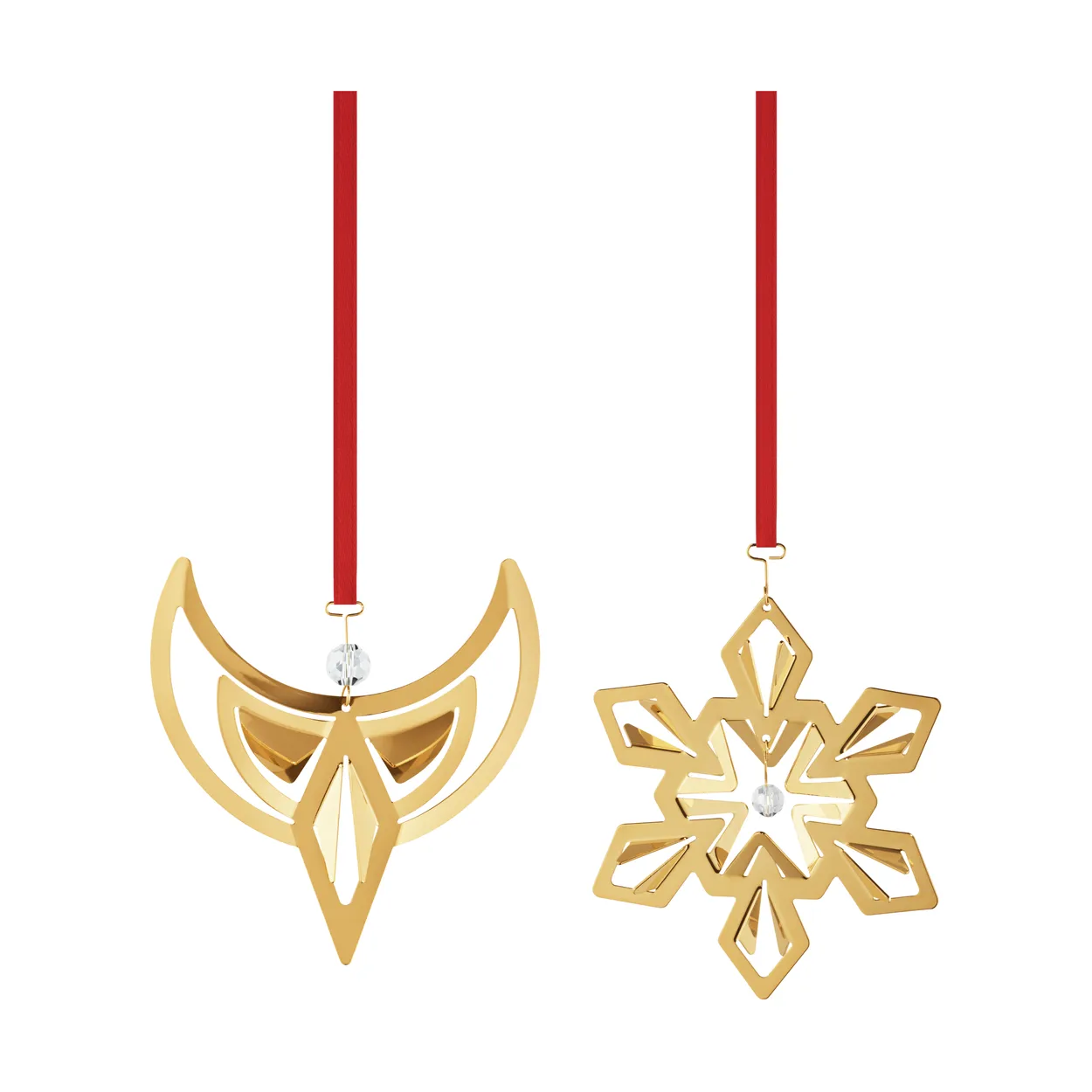 Georg Jensen 2024 Christmas ornament 2 pieces Palladium-plated