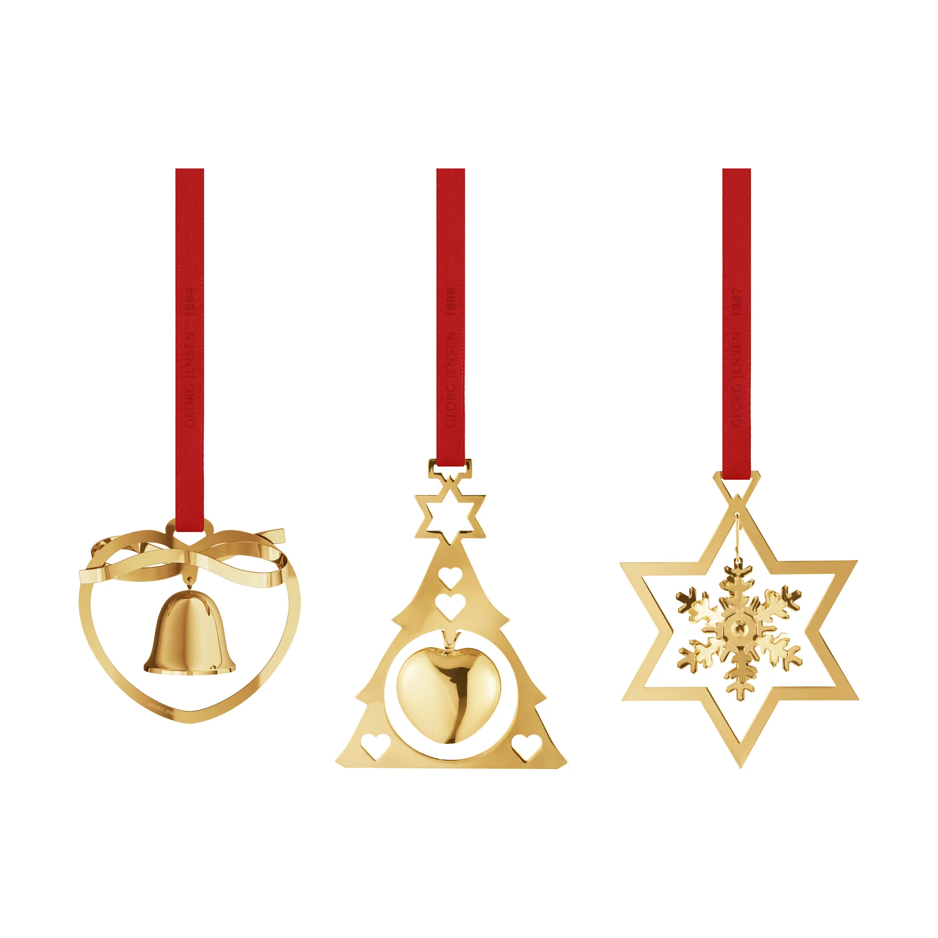 2024 miniature mobile 3 pieces, Gold-plated Georg Jensen