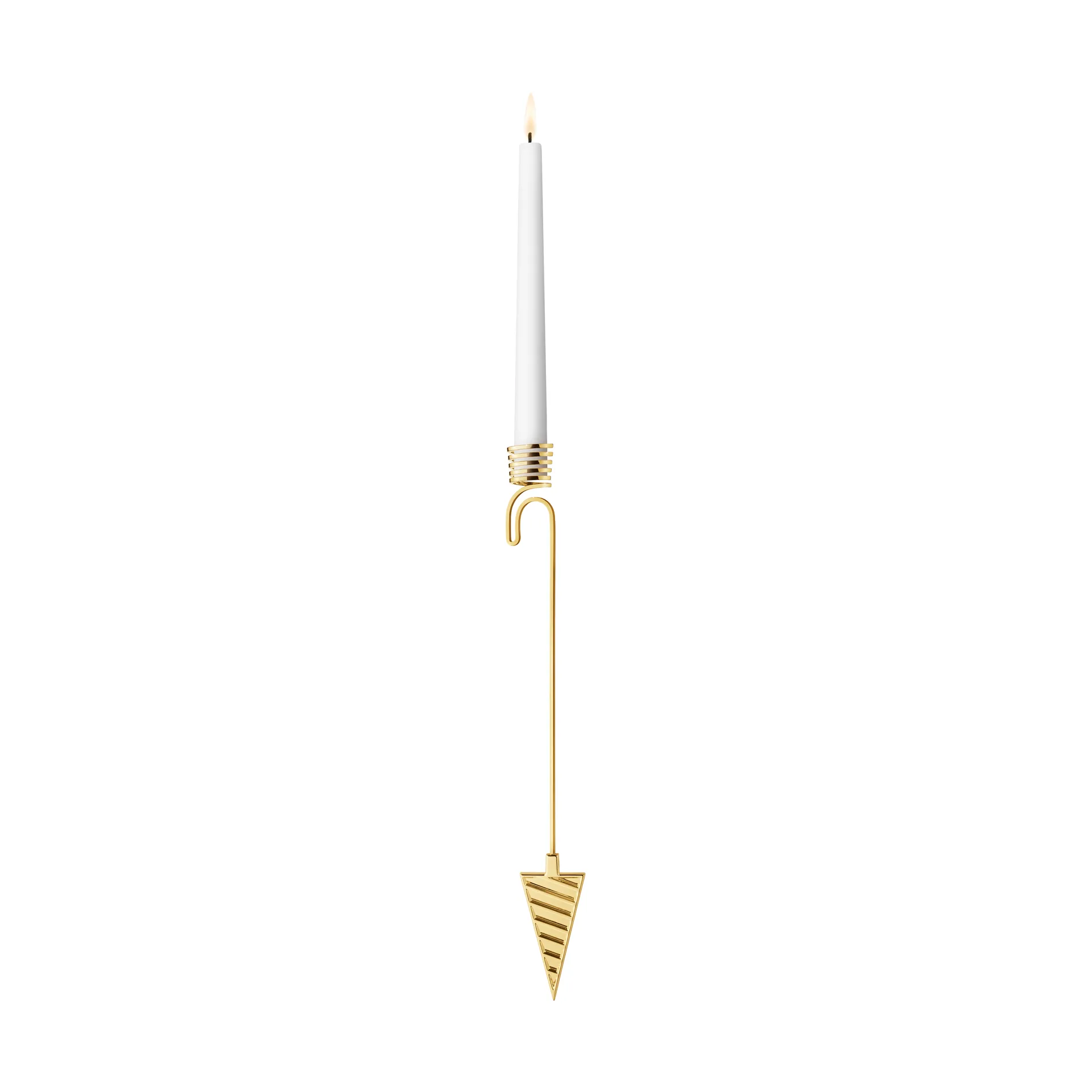 2025 candle holder for Christmas tree cone, Gold plated zinc alloy Georg Jensen