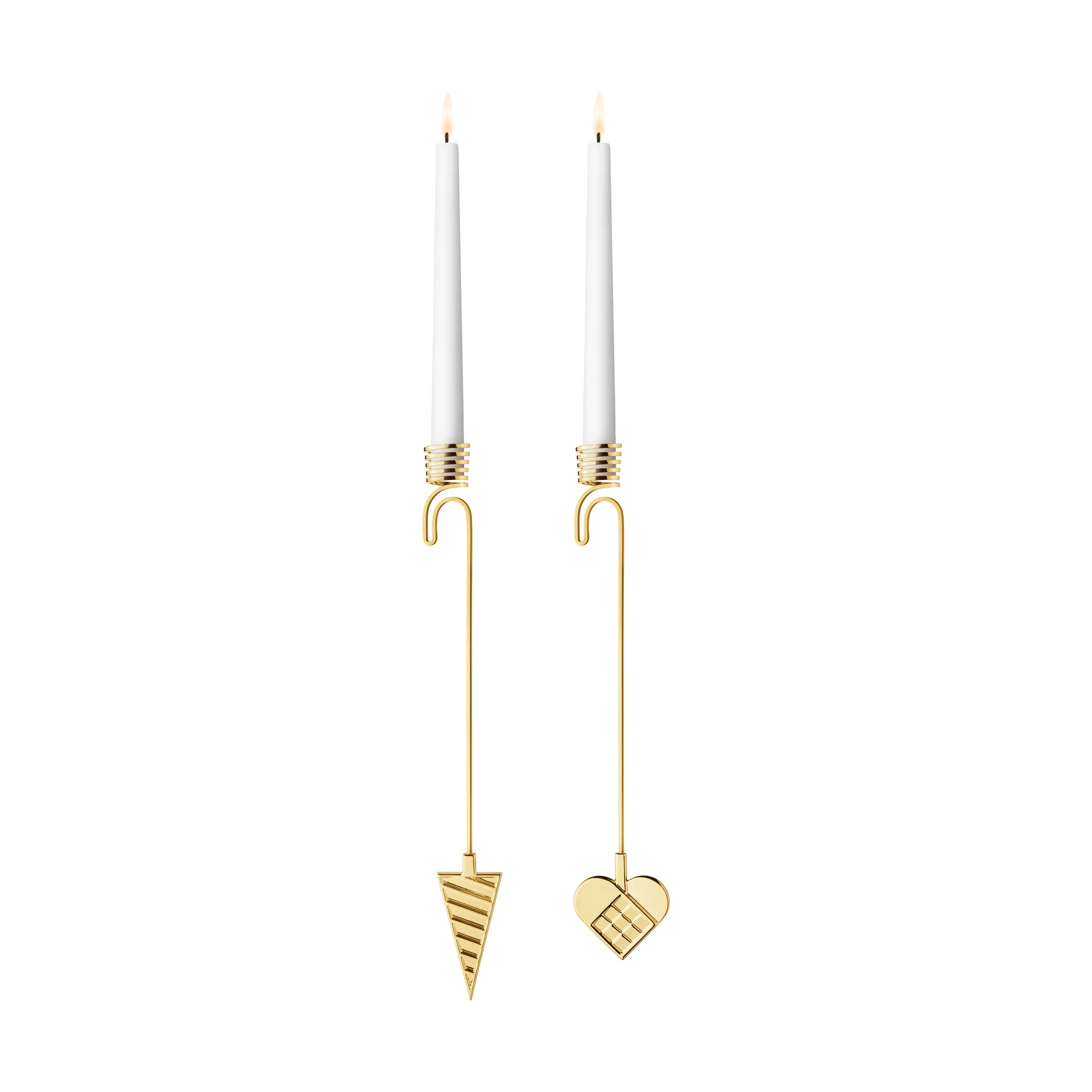 2025 Candle Holders for Christmas Tree Cone & Heart, Gold plated zinc alloy Georg Jensen