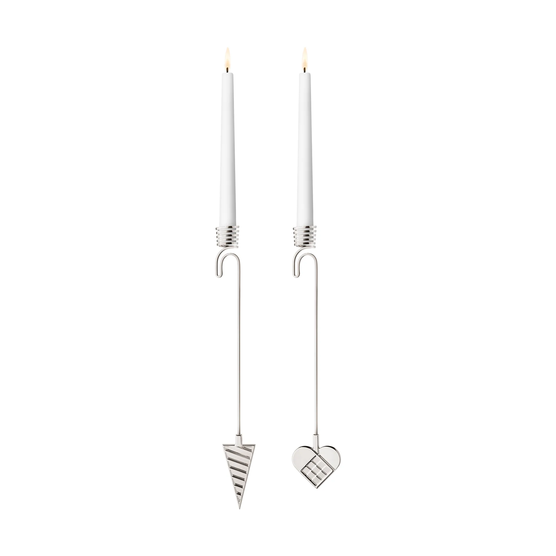 2025 Candle Holders for Christmas Tree Cone & Heart, Palladium-plated zinc alloy Georg Jensen