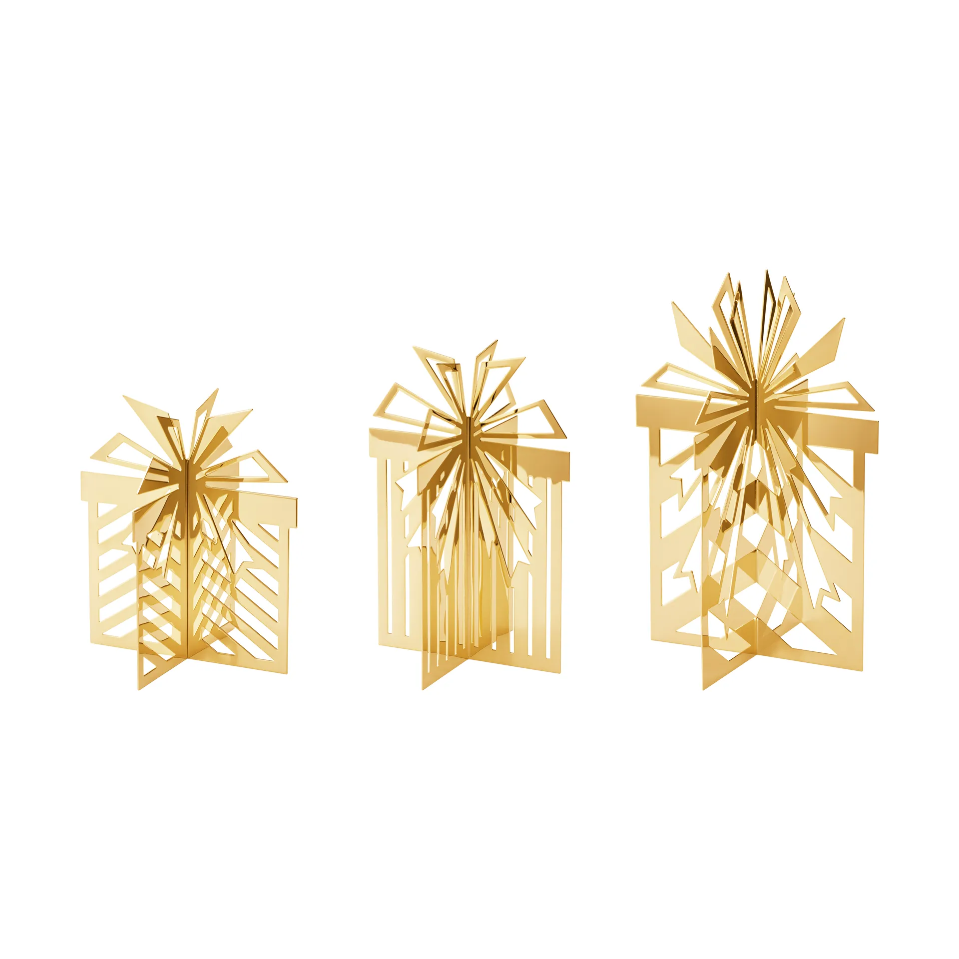 2025 Christmas decoration for the table, Christmas gift 3 pieces, Gold-plated stainless steel Georg Jensen