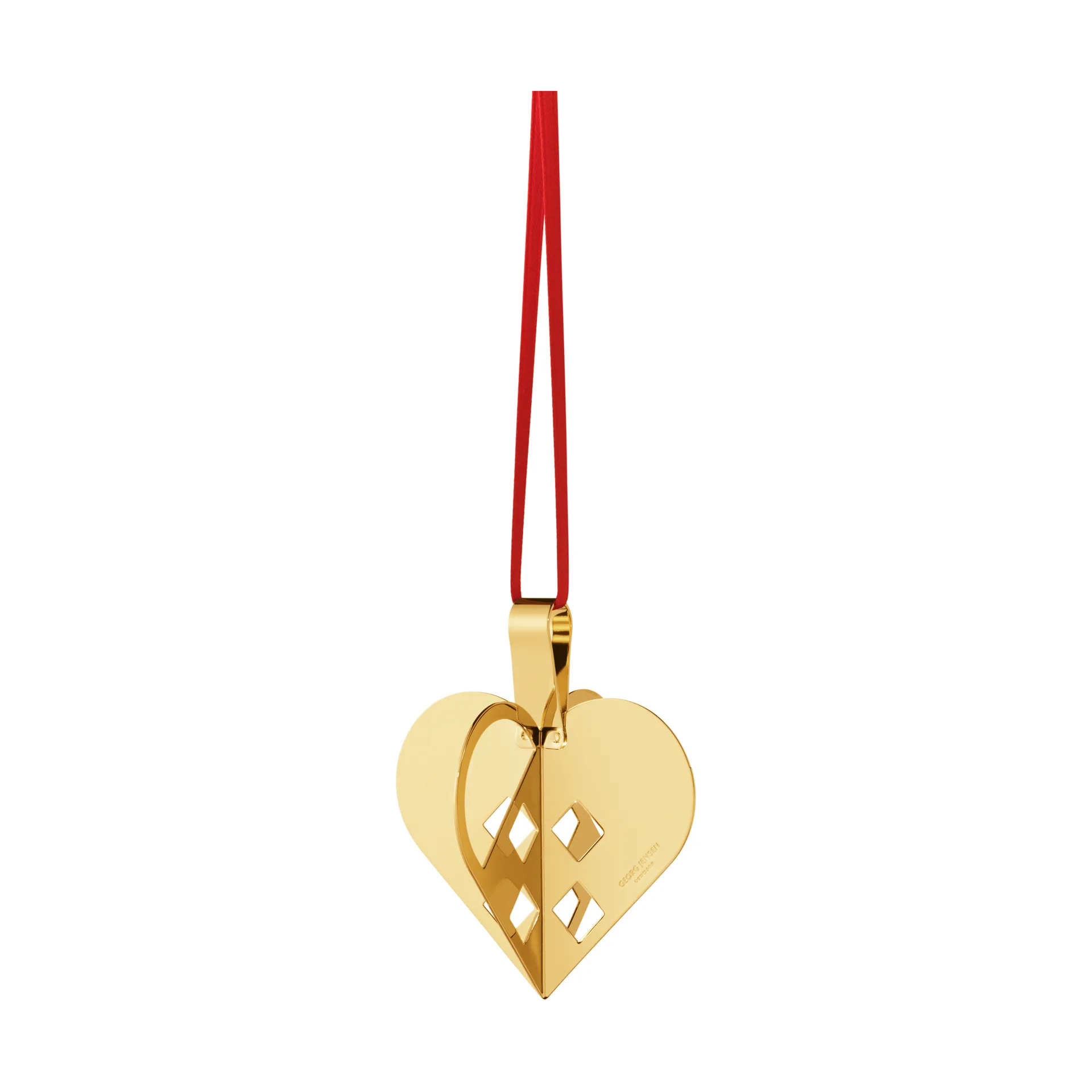 2025 Christmas heart ornament, Gold plated brass Georg Jensen