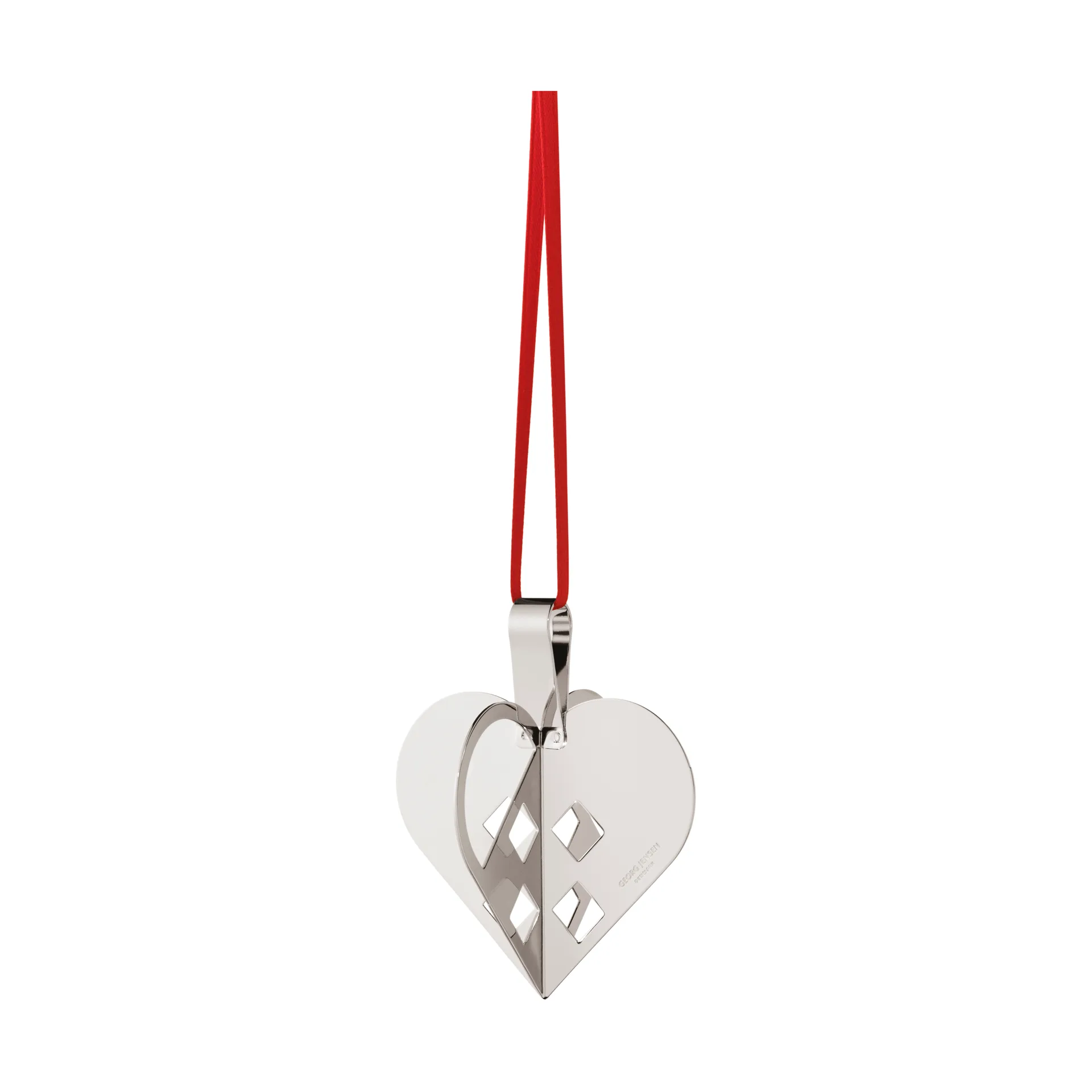 2025 Christmas heart ornament, Palladium-plated brass Georg Jensen