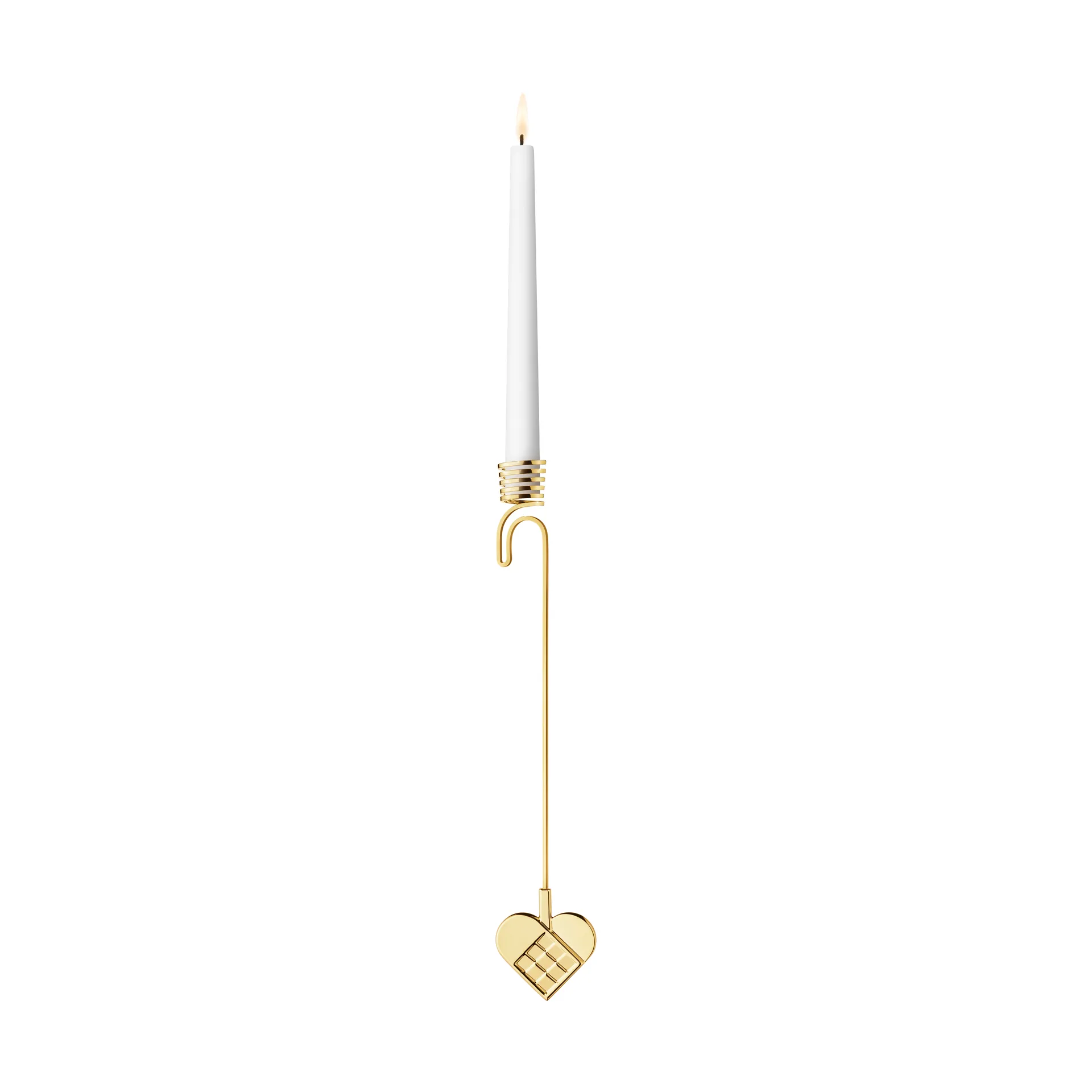 2025 Christmas tree candle holder heart, Gold plated zinc alloy Georg Jensen