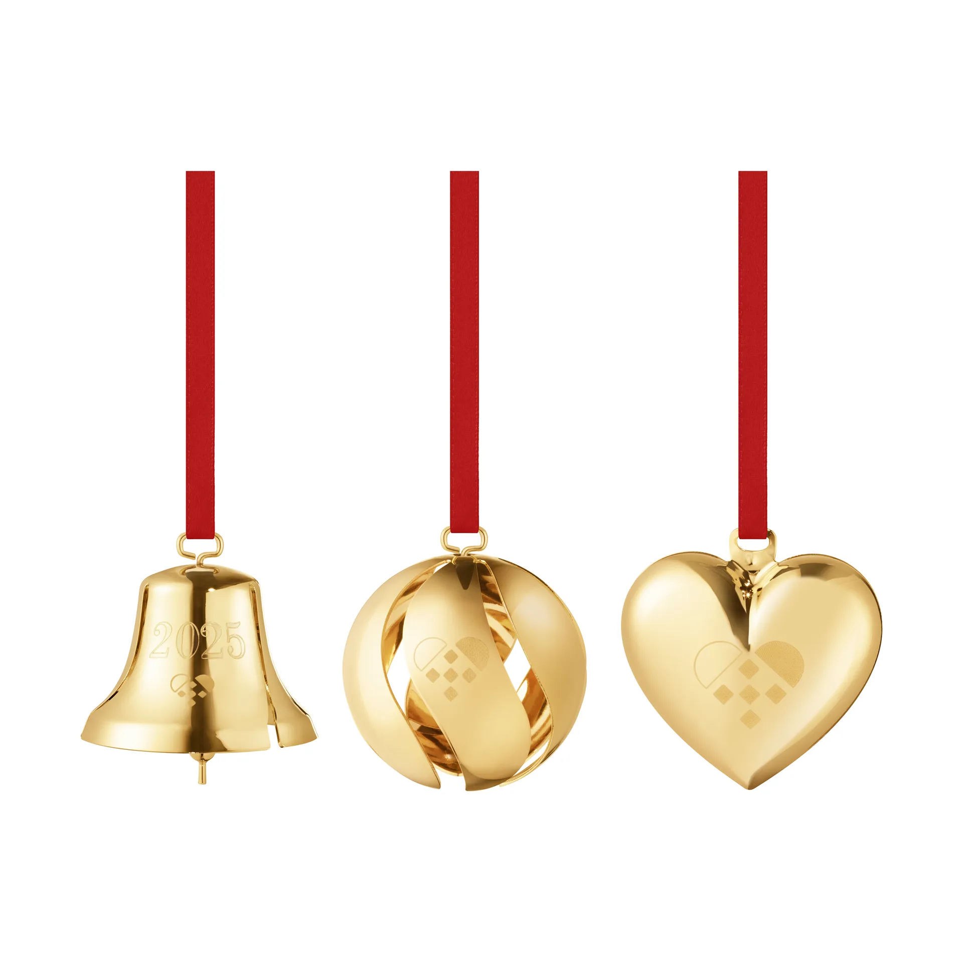 2025 gift set 3 pieces, Gold plated brass Georg Jensen