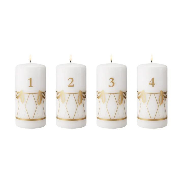2026 advent candle - Gold print, 4 pieces - Georg Jensen