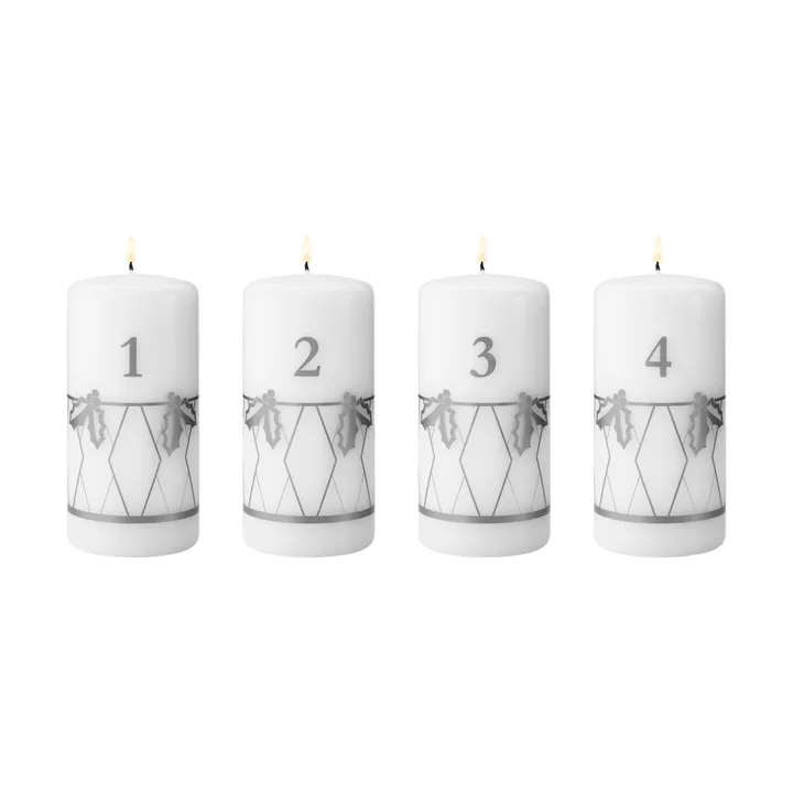 2026 advent candle - Silver print, 4 pieces - Georg Jensen