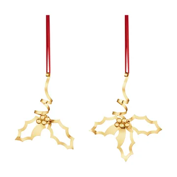 2026 table Christmas ornament - Gold, 2 pieces - Georg Jensen