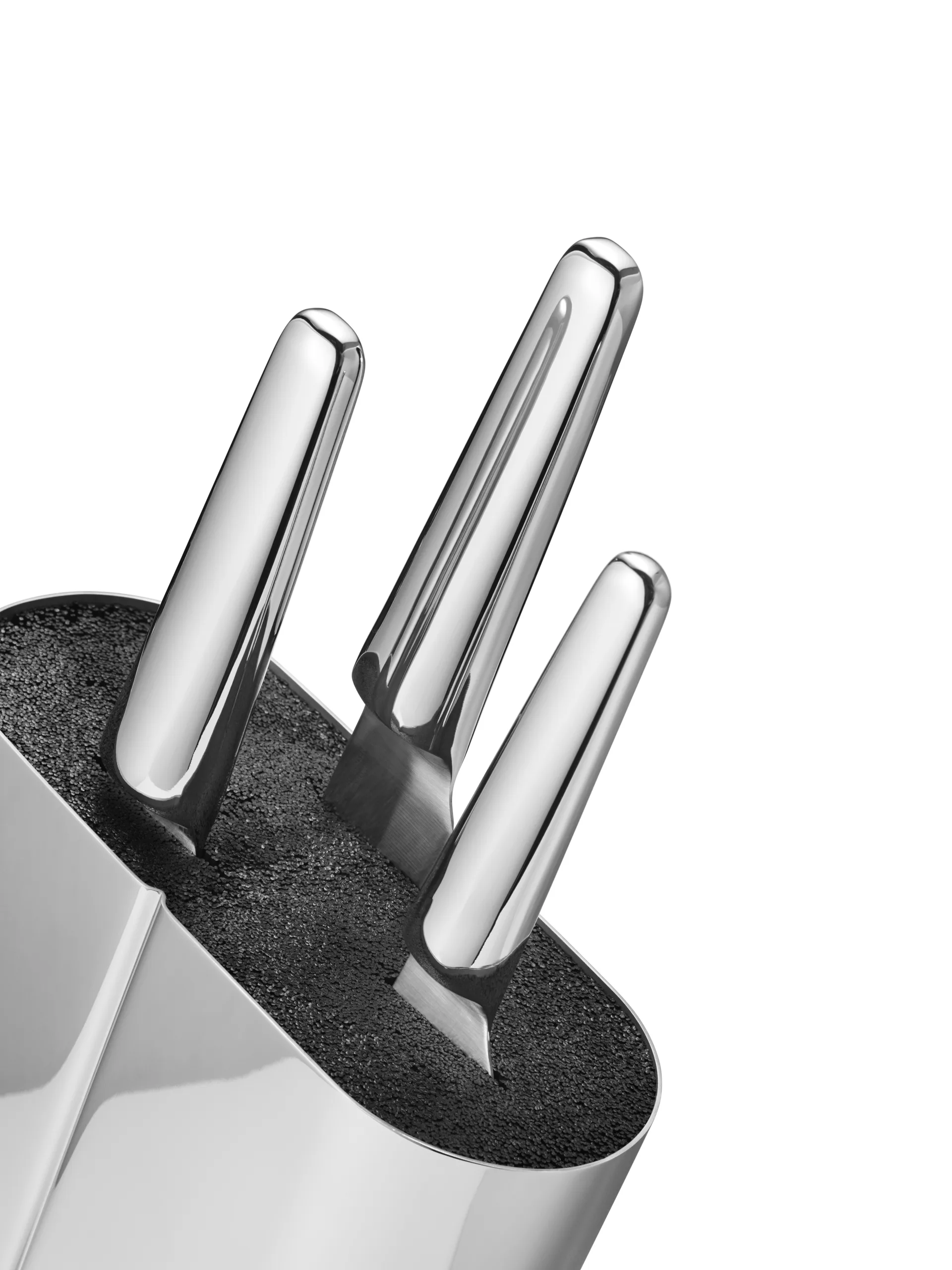 Alfredo knife block, Stainless steel-silver Georg Jensen