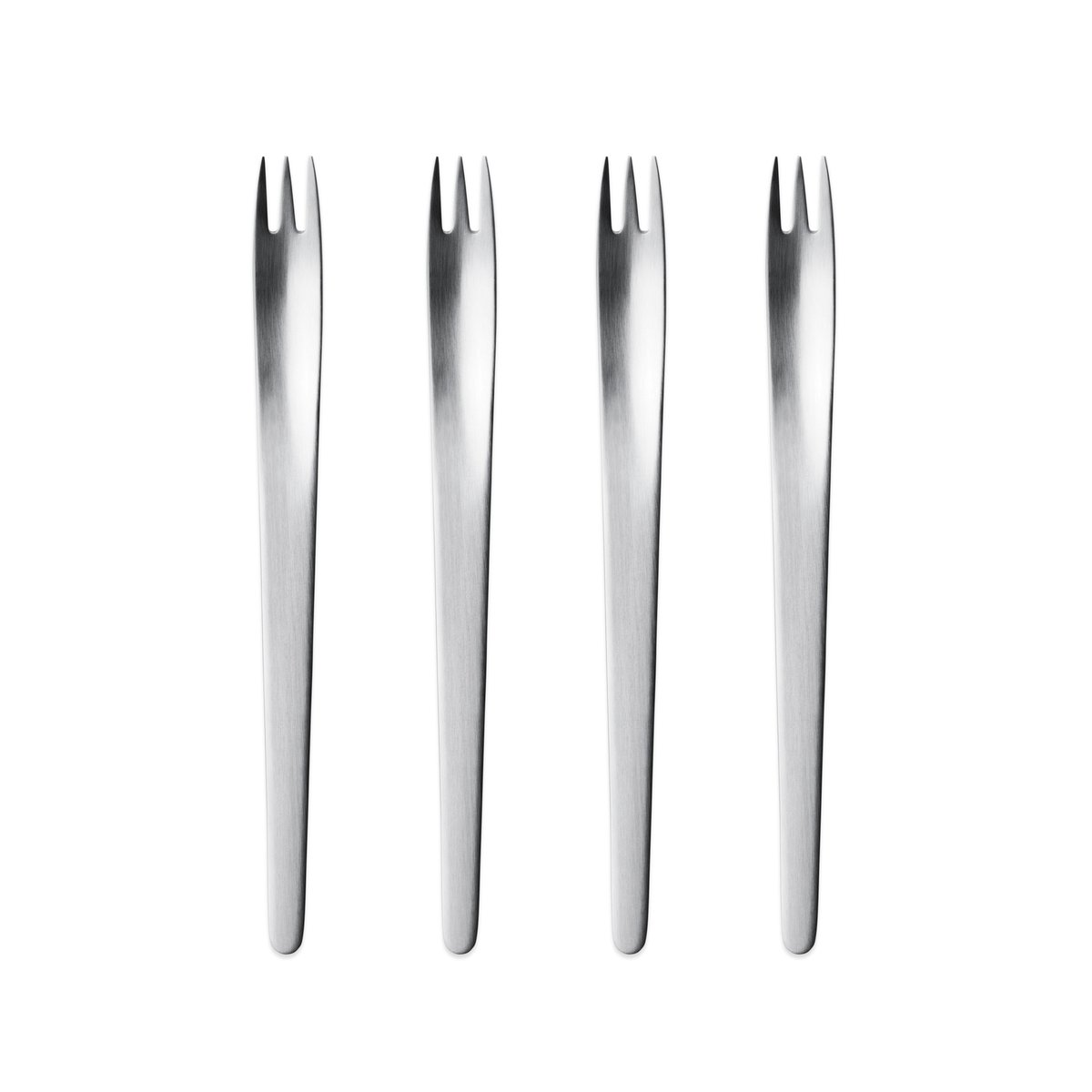 Georg Jensen Arne Jacobsen cake fork 4 pack | Scandinavian Design | Dessert cutlery | Silver-coloured